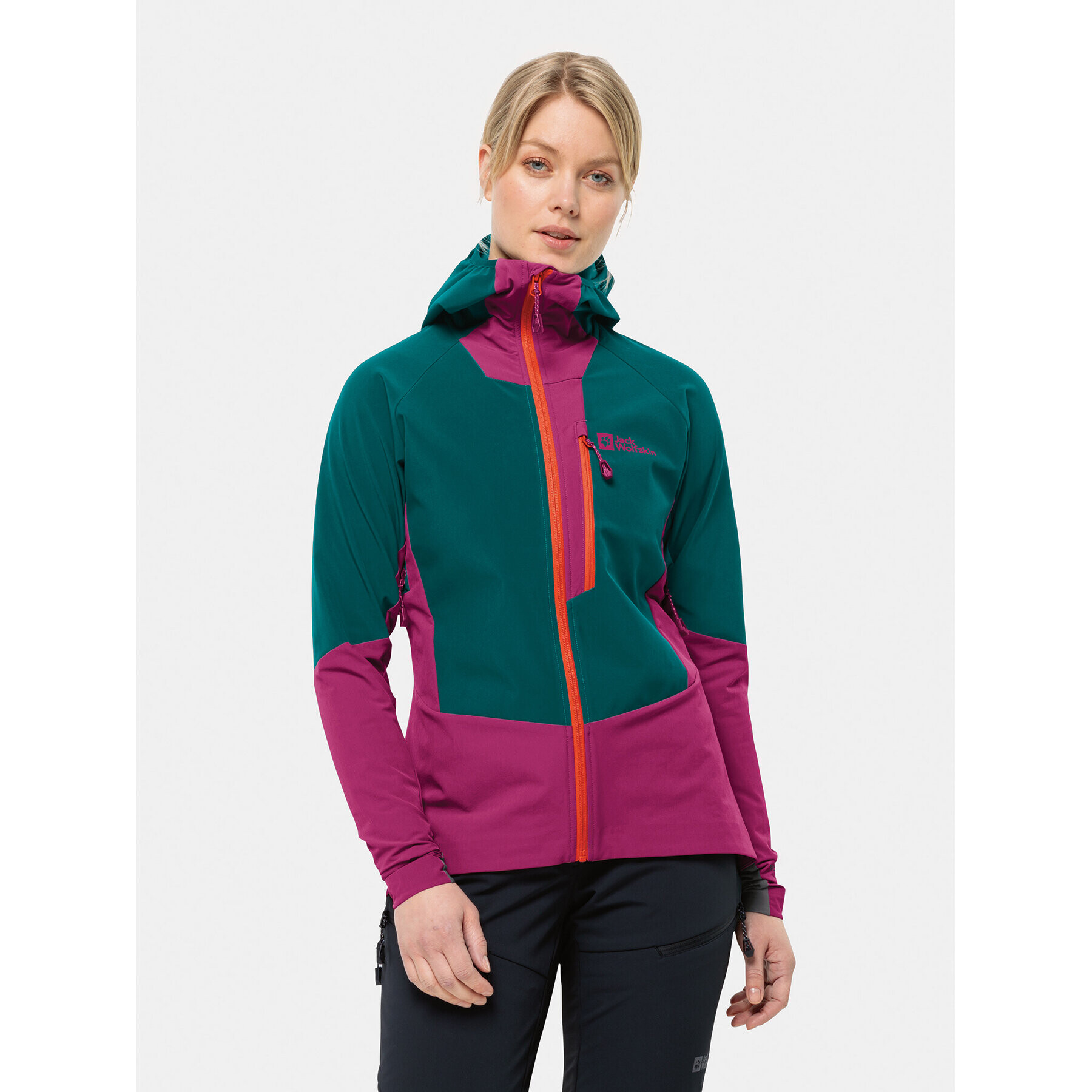 Jack Wolfskin Softshellová bunda Alpspitze Hoody 1307751 Zelená Regular Fit - Pepit.sk