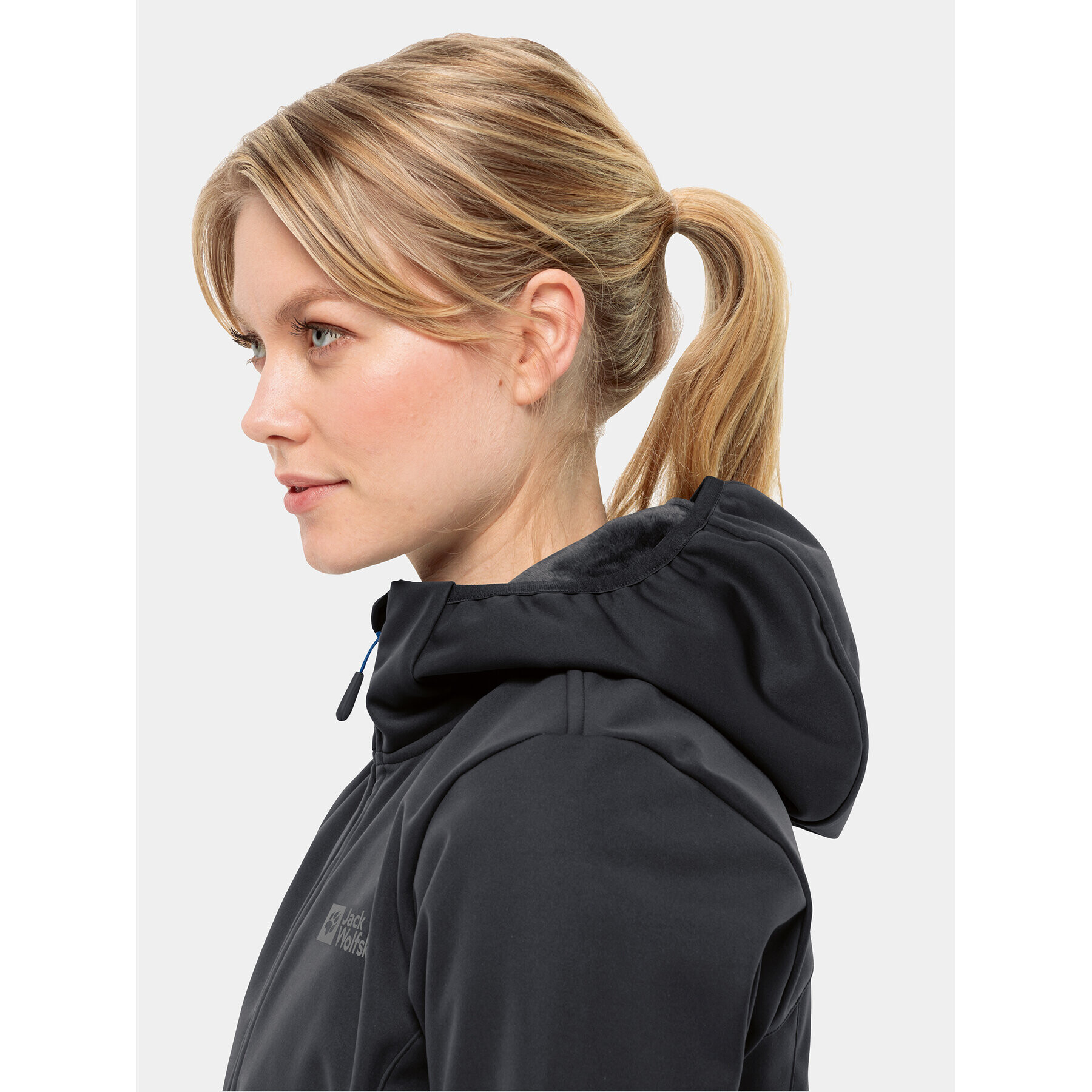 Jack Wolfskin Softshellová bunda Windhain Hoody 1307481 Čierna Regular Fit - Pepit.sk