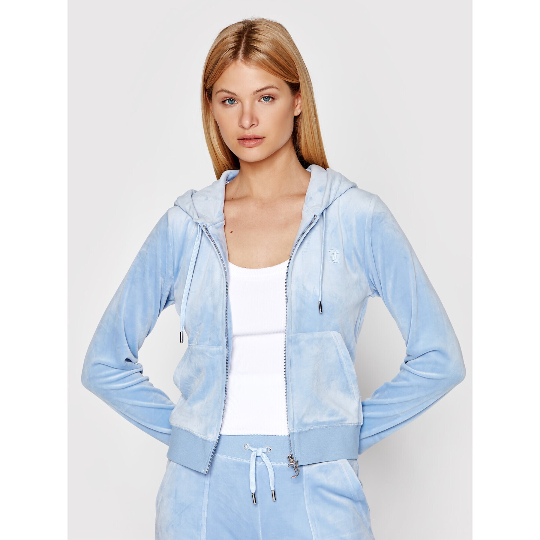 Juicy Couture Mikina Robertson JCAP176 Modrá Slim Fit - Pepit.sk