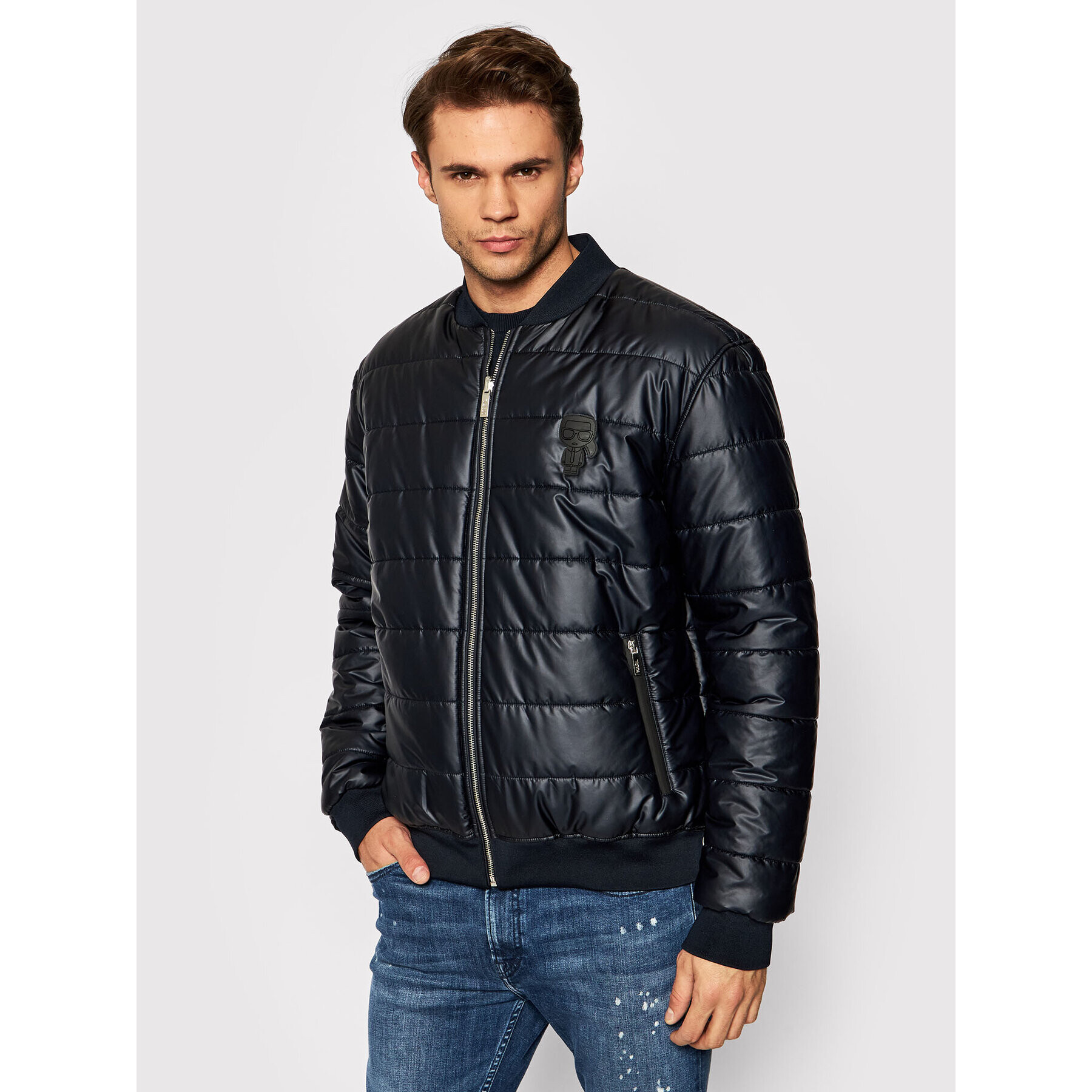 KARL LAGERFELD Bundy bomber Rev 505062 512573 Tmavomodrá Regular Fit - Pepit.sk