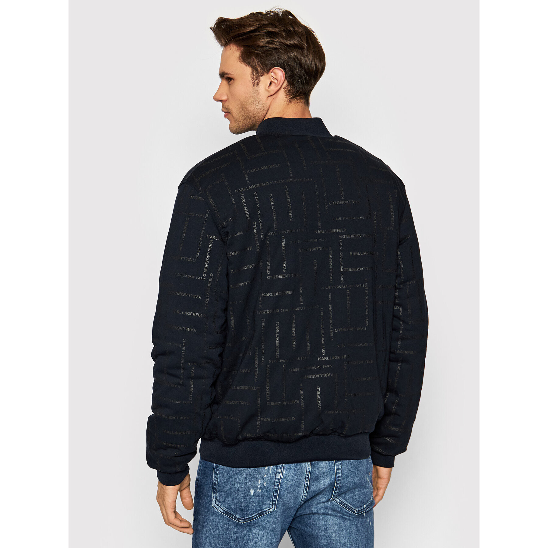 KARL LAGERFELD Bundy bomber Rev 505062 512573 Tmavomodrá Regular Fit - Pepit.sk