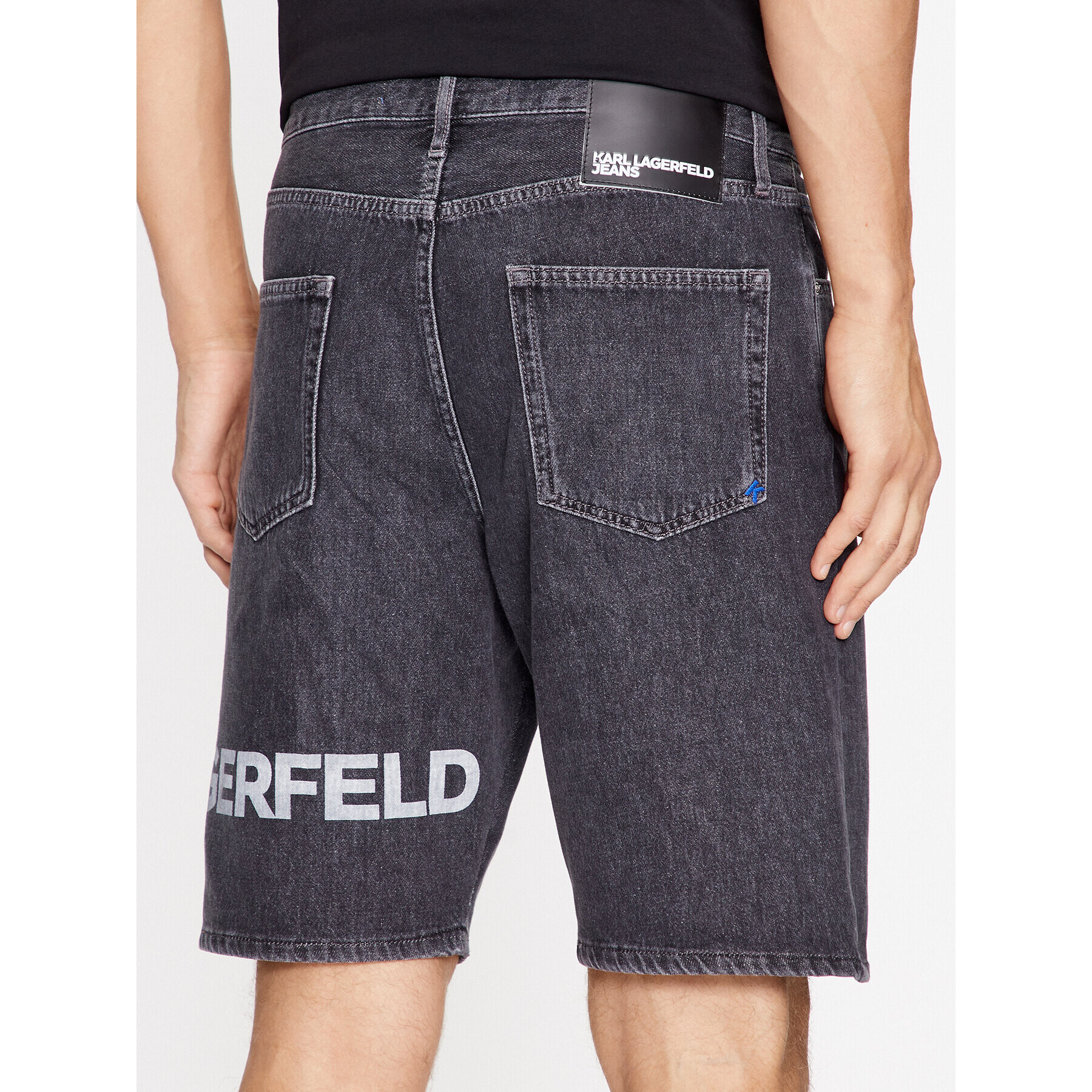 Karl Lagerfeld Jeans Džínsové šortky 235D1115 Sivá Relaxed Fit - Pepit.sk