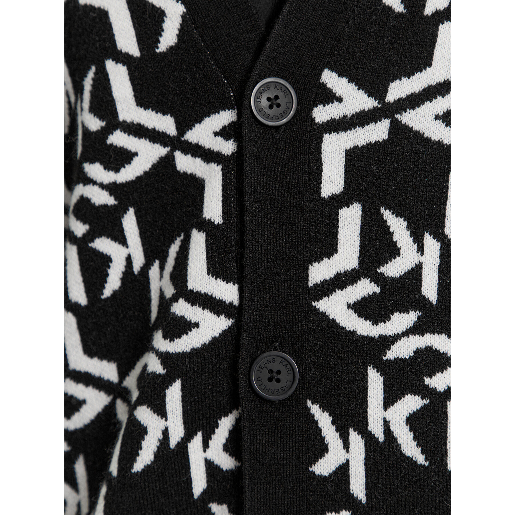 Karl Lagerfeld Jeans KARL LAGERFELD Kardigán Klj Monogram Jacquard Cardigan 236D2050 Čierna Regular Fit - Pepit.sk