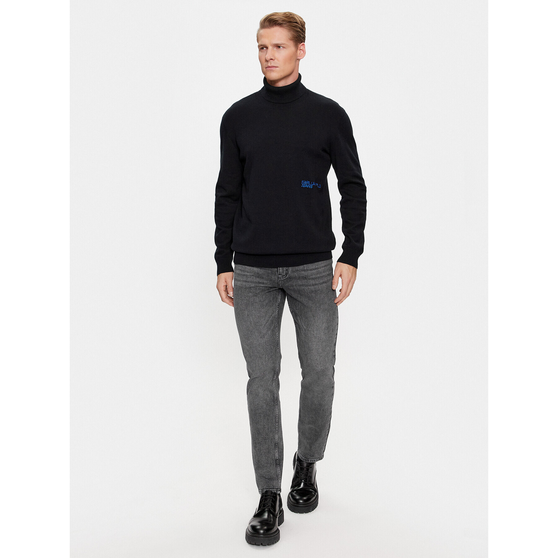 Karl Lagerfeld Jeans KARL LAGERFELD Rolák Klj Lightweight Turtleneck 236D2000 Čierna Slim Fit - Pepit.sk