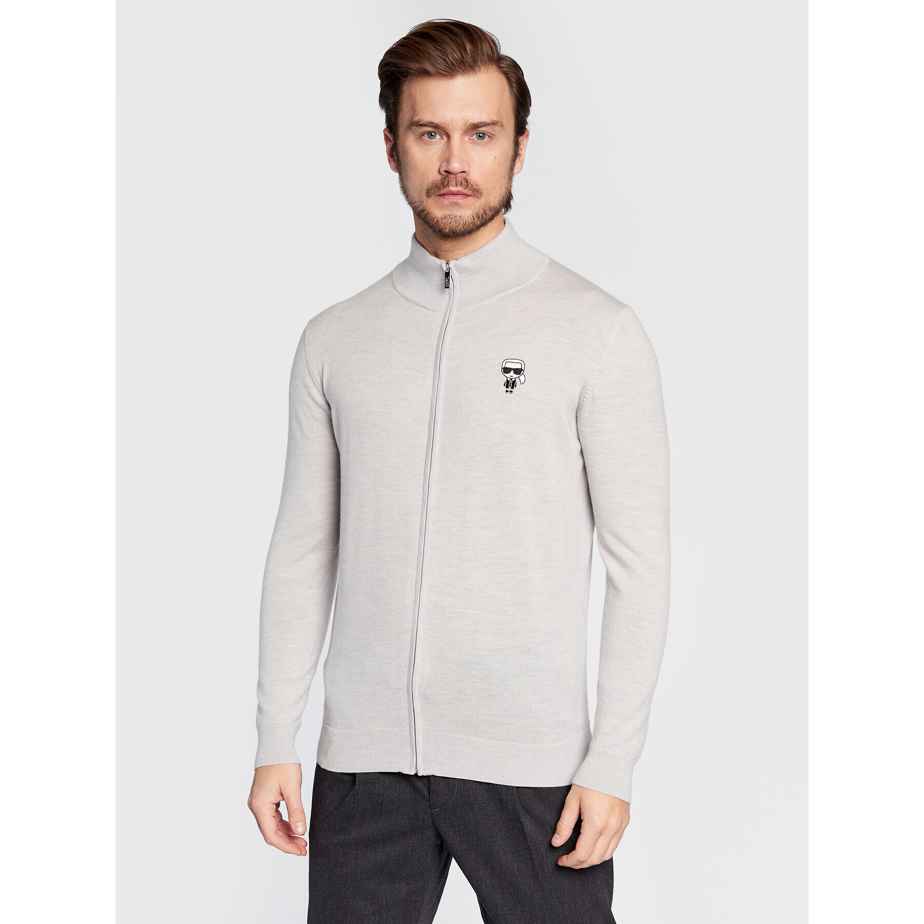 KARL LAGERFELD Kardigán 655015 524399 Sivá Regular Fit - Pepit.sk