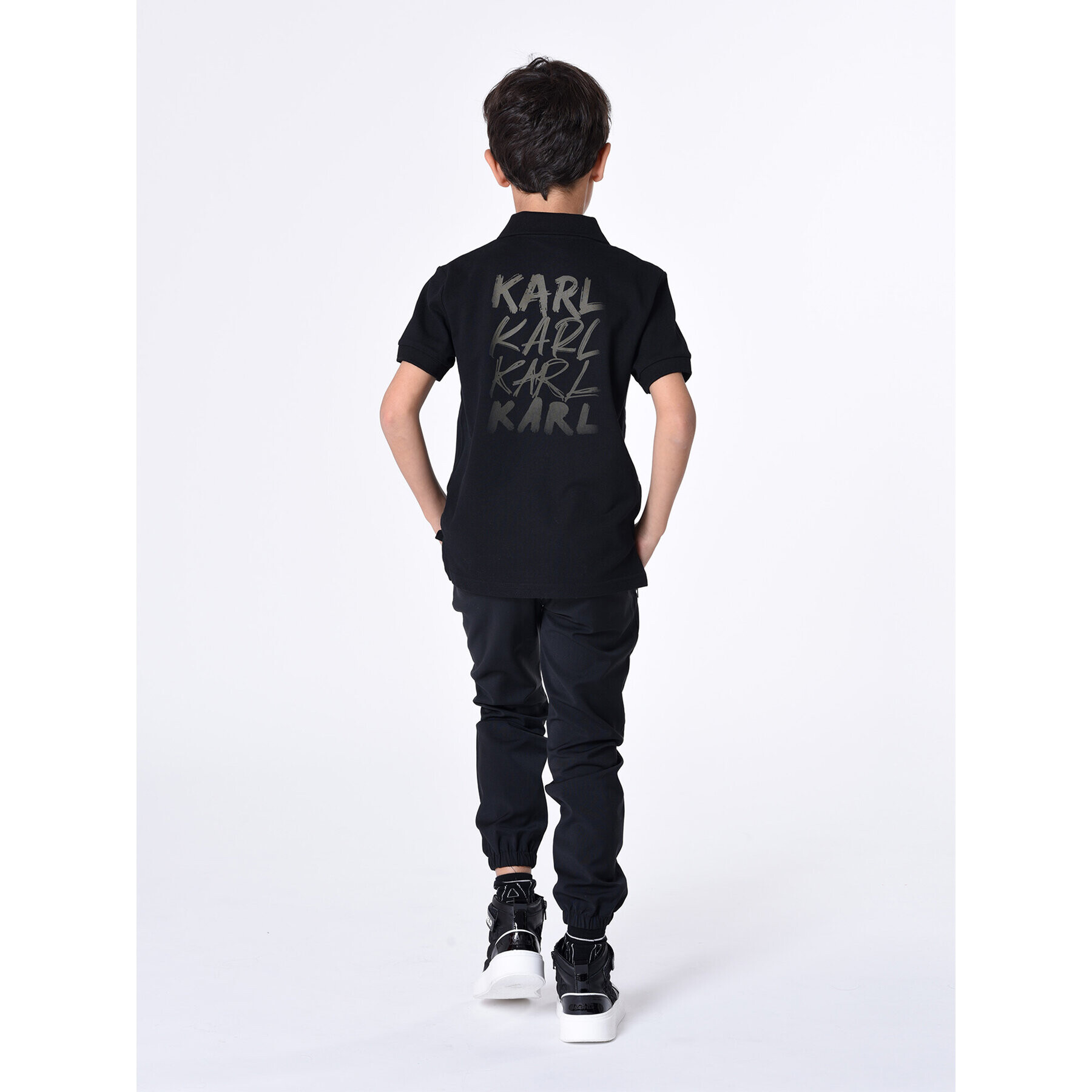 Karl Lagerfeld Kids Bavlnené nohavice Z24167 D Čierna Regular Fit - Pepit.sk