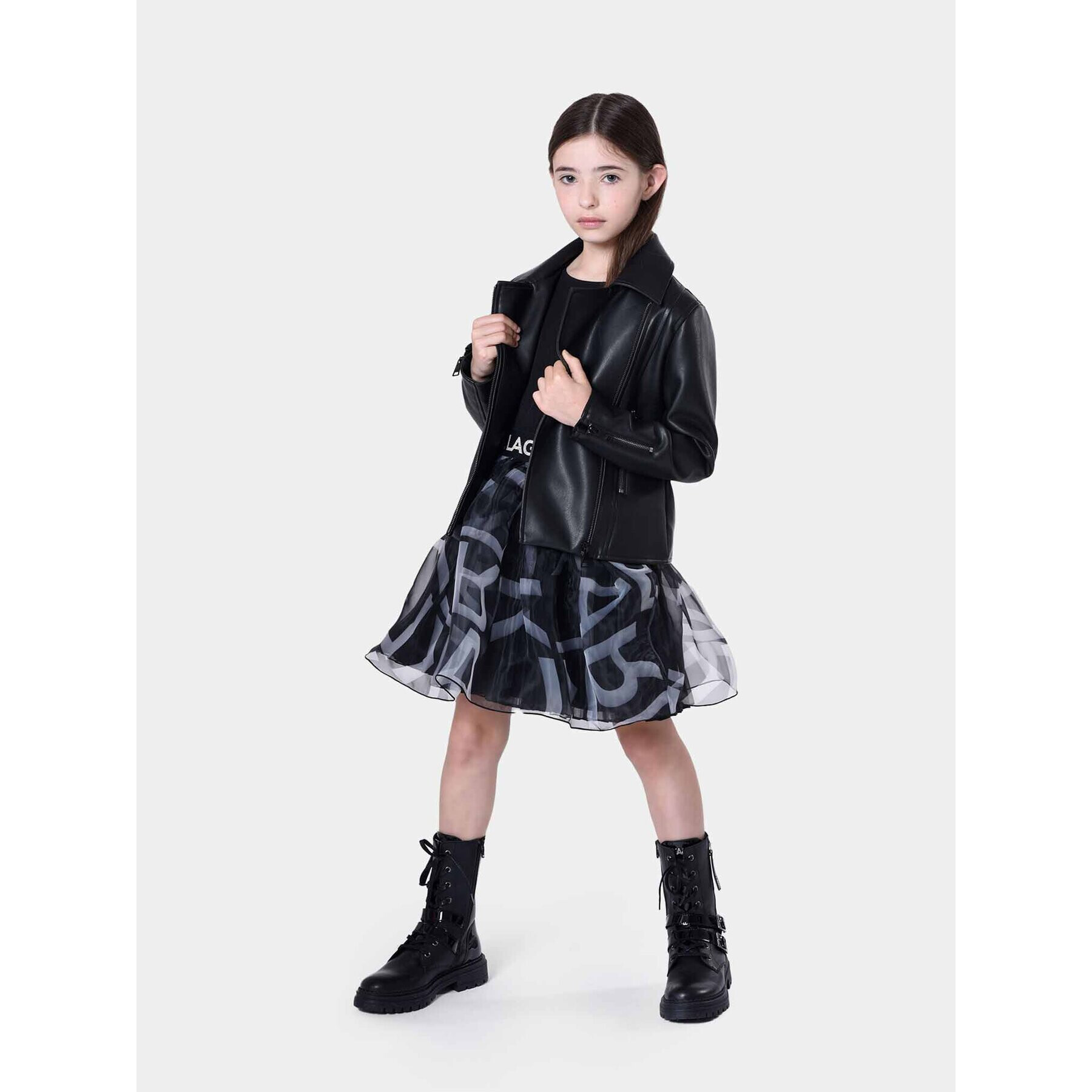 Karl Lagerfeld Kids Bunda z imitácie kože Z16161 D Čierna Regular Fit - Pepit.sk