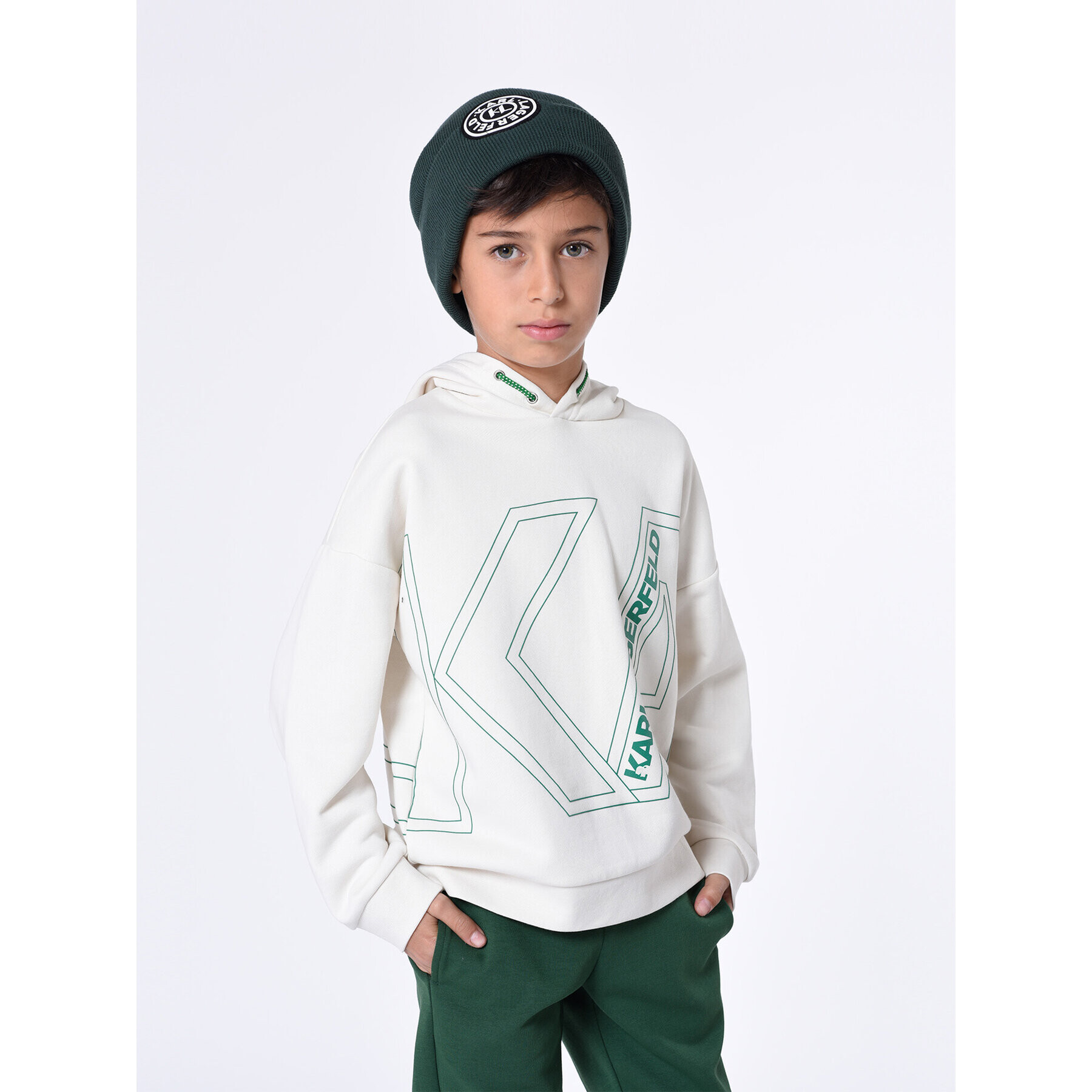 Karl Lagerfeld Kids Mikina Z25431 D Biela Regular Fit - Pepit.sk