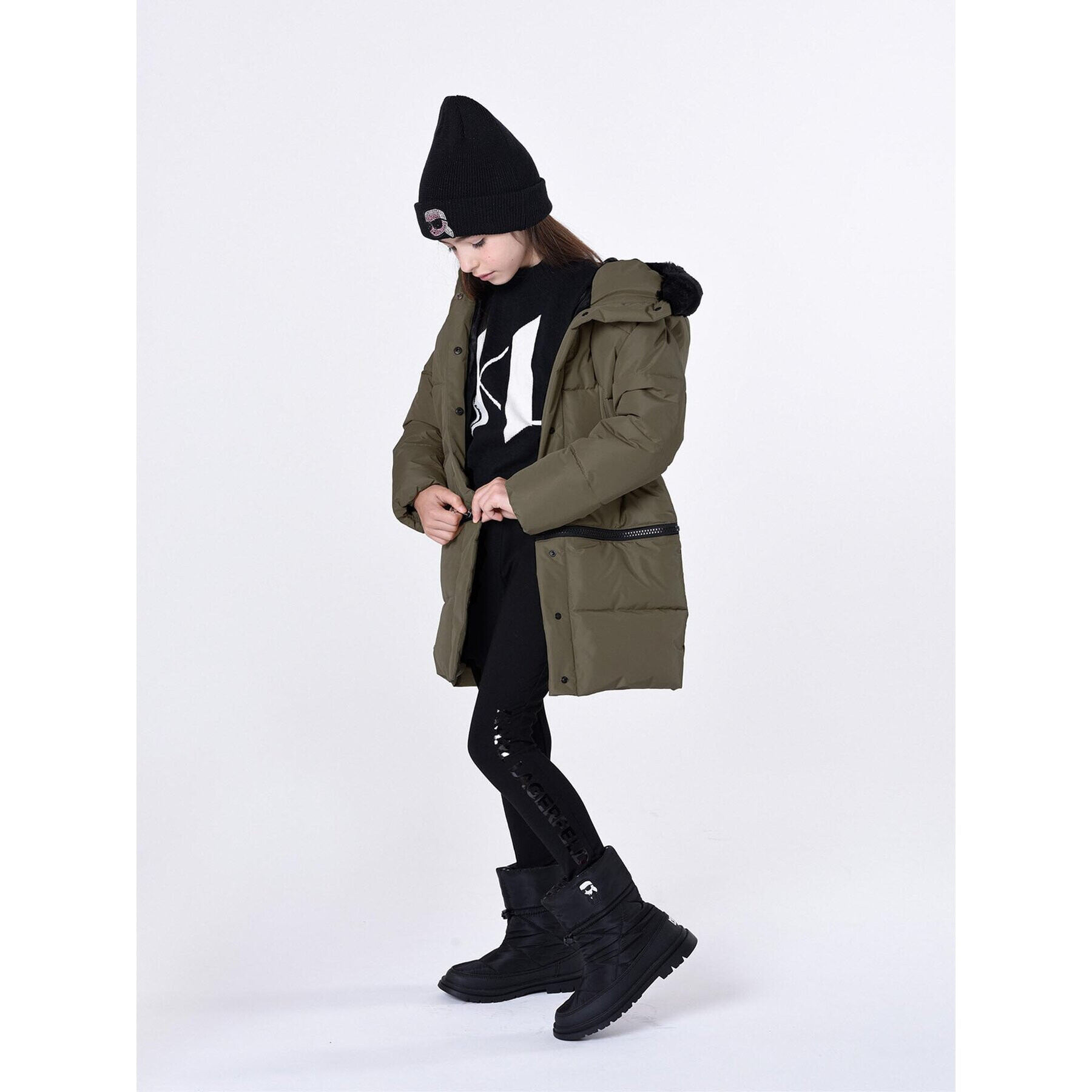 Karl Lagerfeld Kids Snehule Z19119 S Čierna - Pepit.sk