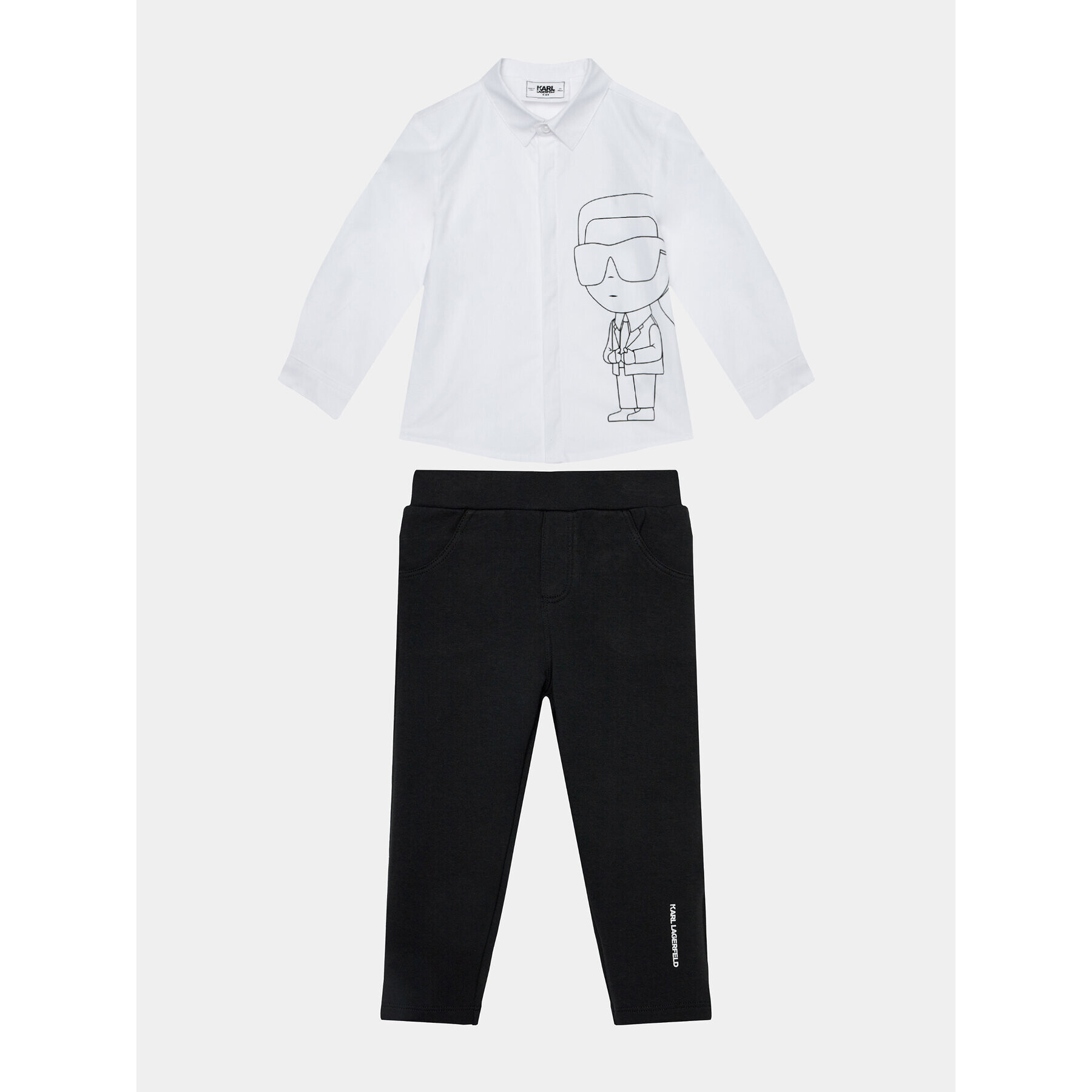 Karl Lagerfeld Kids Súprava košeľa a športové šortky Z98149 S Čierna Regular Fit - Pepit.sk