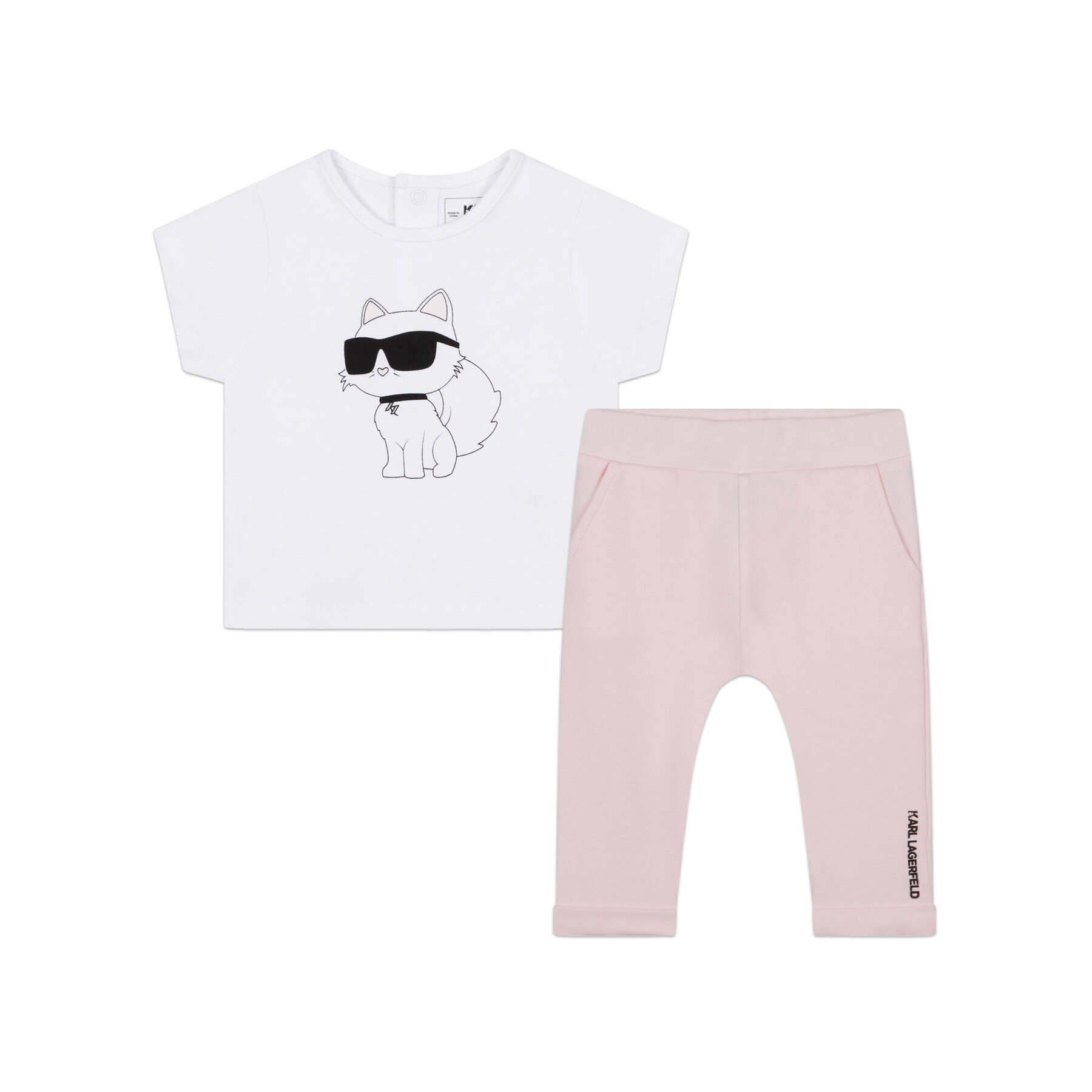 Karl Lagerfeld Kids Súprava tričko a nohavice Z98127 Biela Regular Fit - Pepit.sk