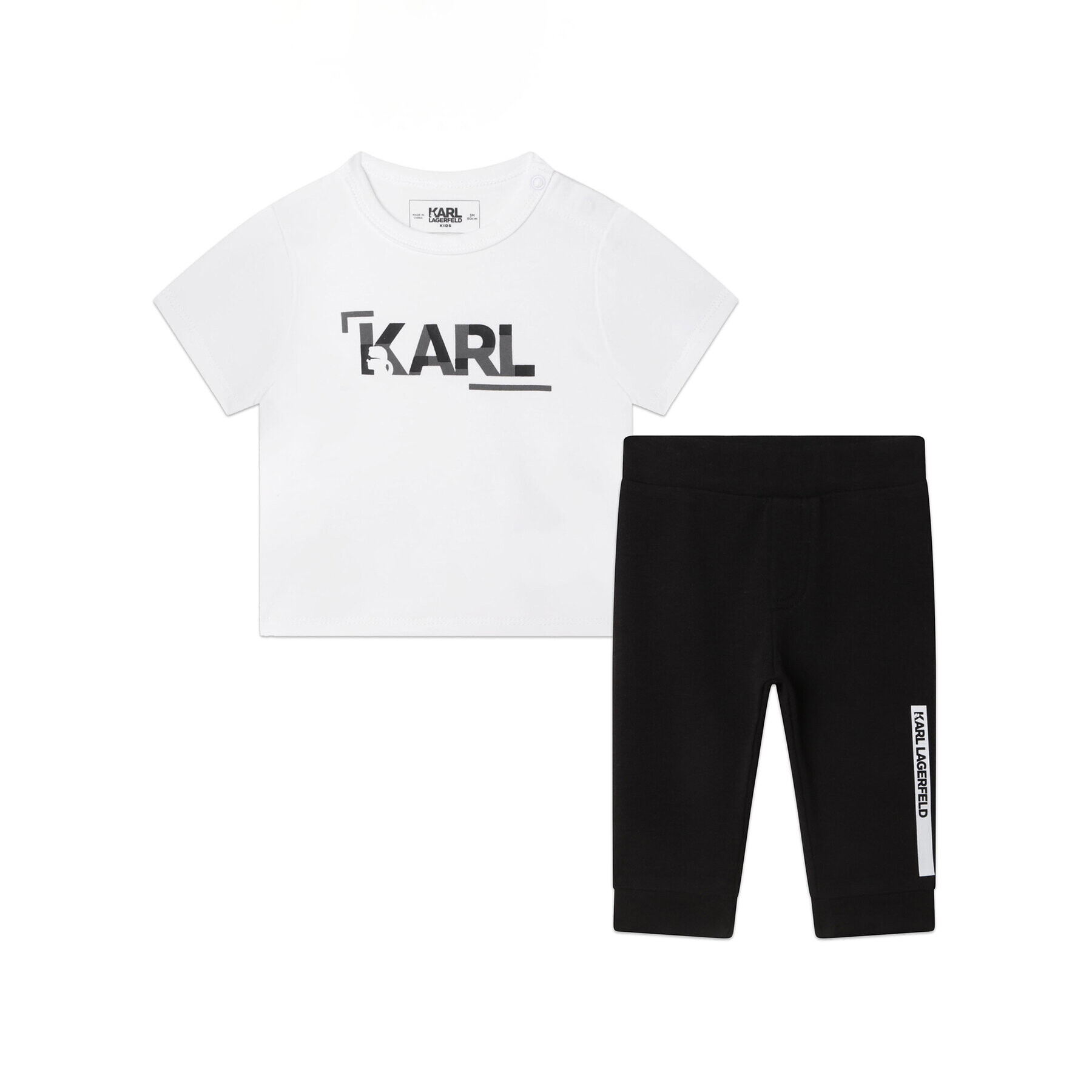 Karl Lagerfeld Kids Súprava tričko a nohavice Z98130 Biela Regular Fit - Pepit.sk