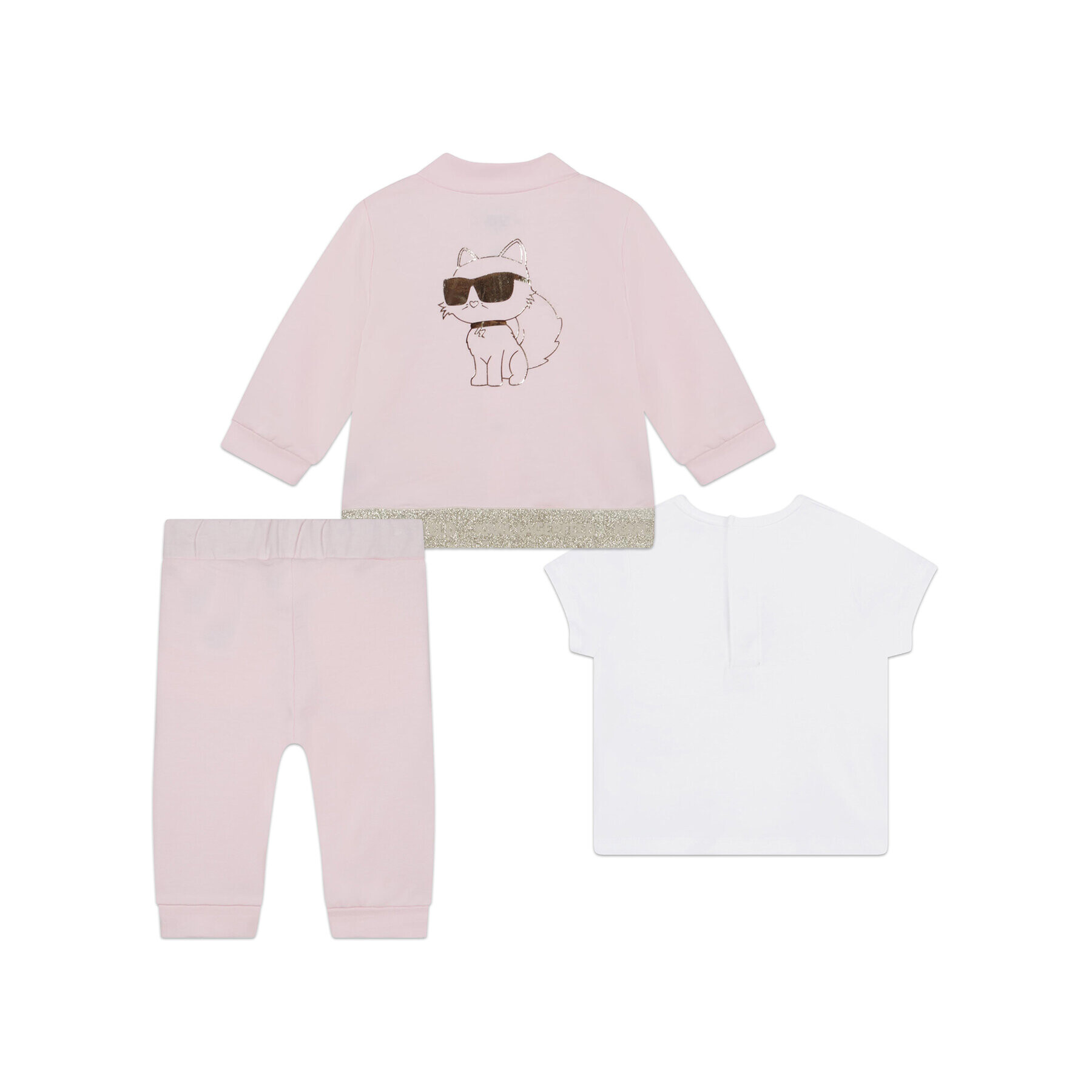 Karl Lagerfeld Kids Súprava tričko mikina a nohavice Z98137 Ružová Regular Fit - Pepit.sk