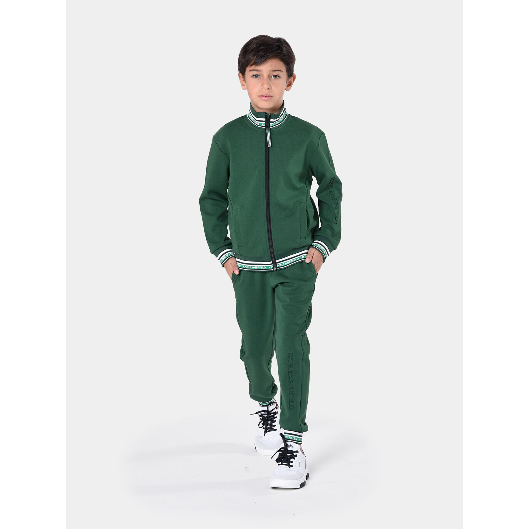 Karl Lagerfeld Kids Teplákové nohavice Z24161 D Zelená Regular Fit - Pepit.sk