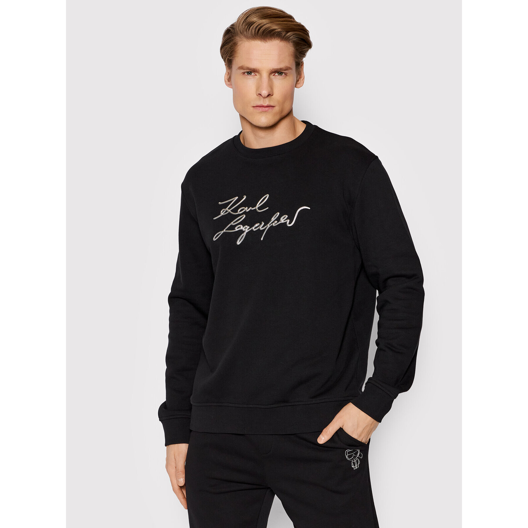 KARL LAGERFELD Mikina Crew Neck 705403 521900 Čierna Regular Fit - Pepit.sk