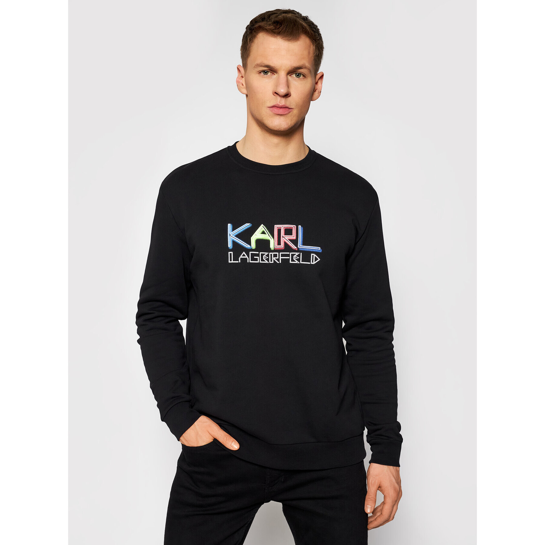 KARL LAGERFELD Mikina Crewneck 705062 511940 Čierna Regular Fit - Pepit.sk