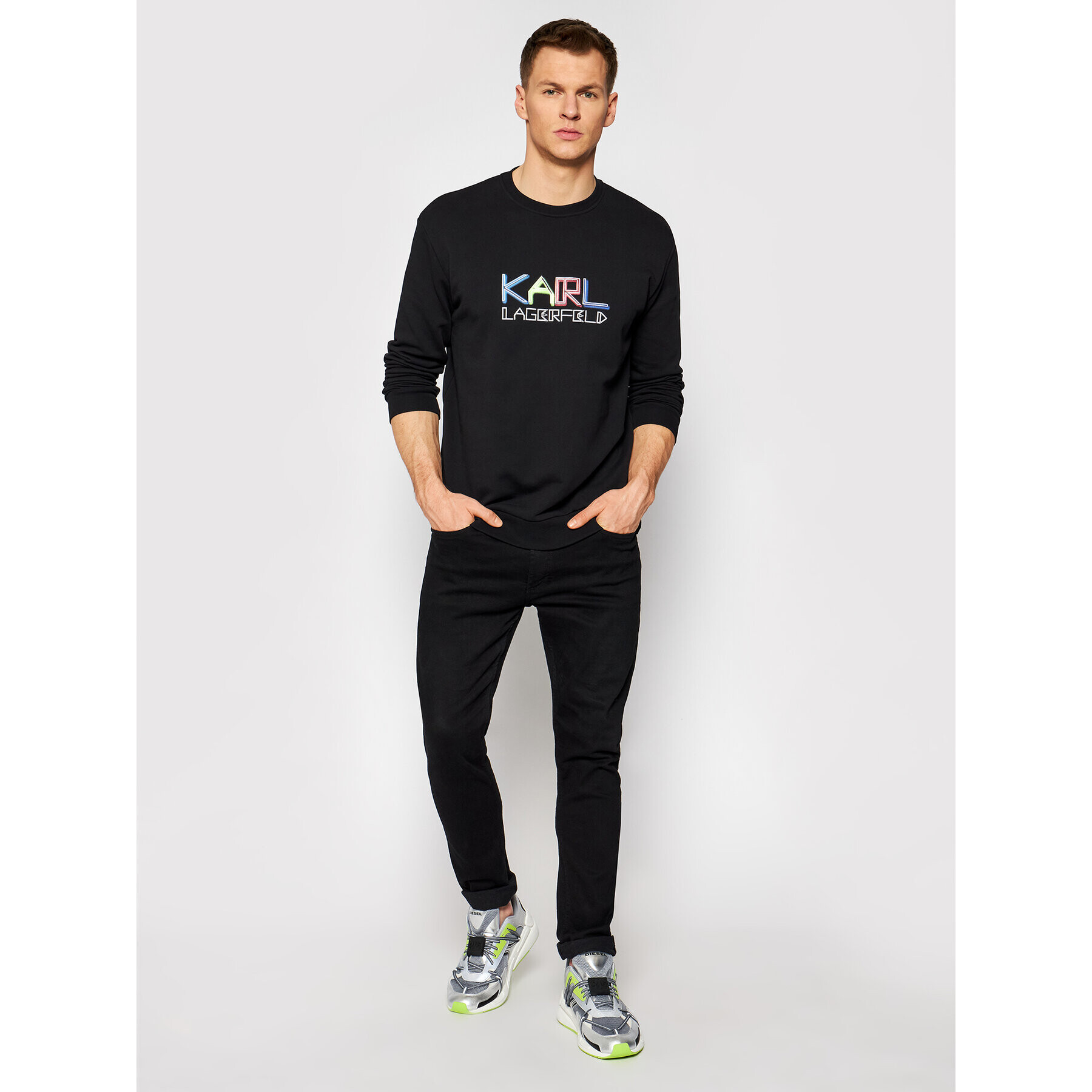 KARL LAGERFELD Mikina Crewneck 705062 511940 Čierna Regular Fit - Pepit.sk