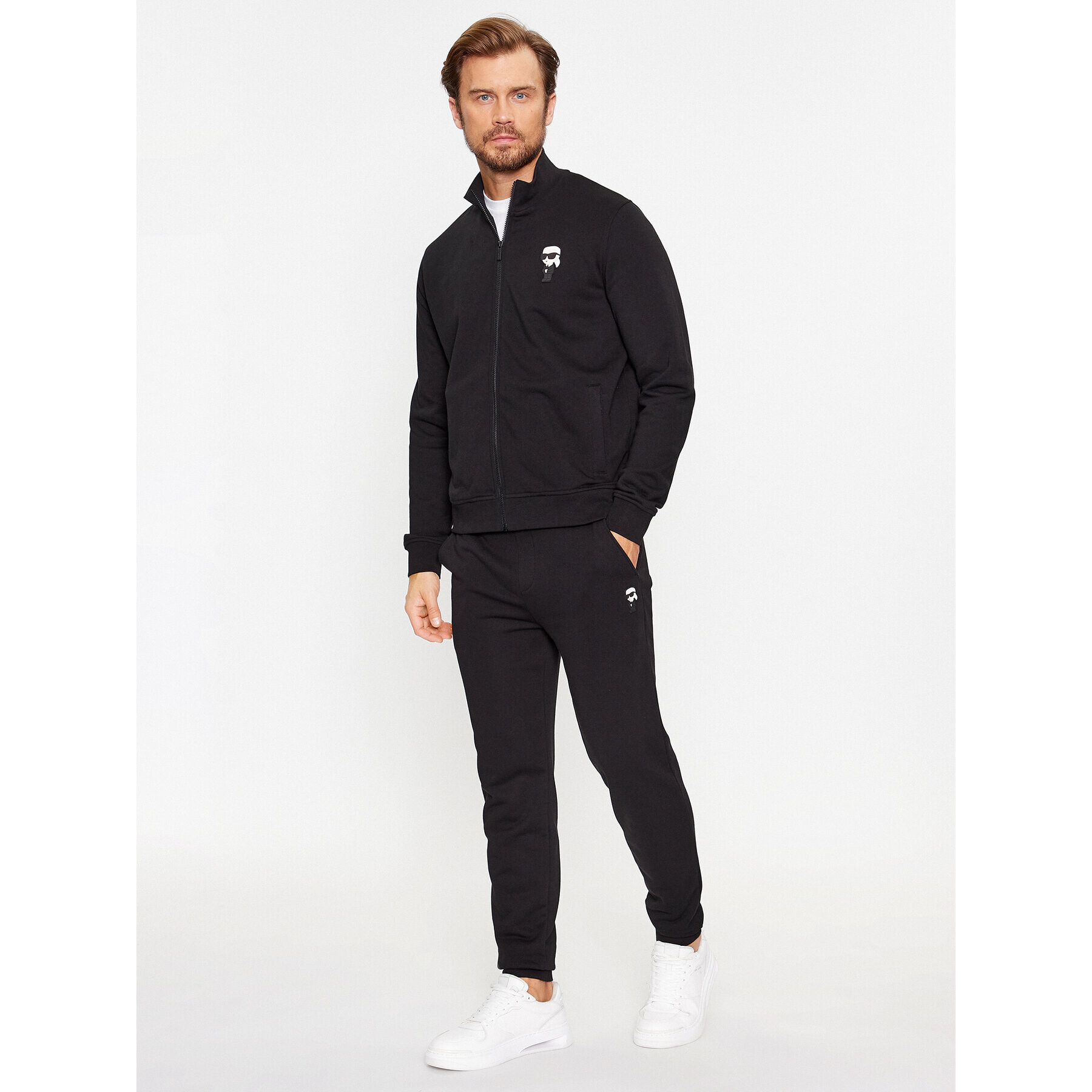 KARL LAGERFELD Mikina Sweat Zip 705895 500900 Čierna Regular Fit - Pepit.sk