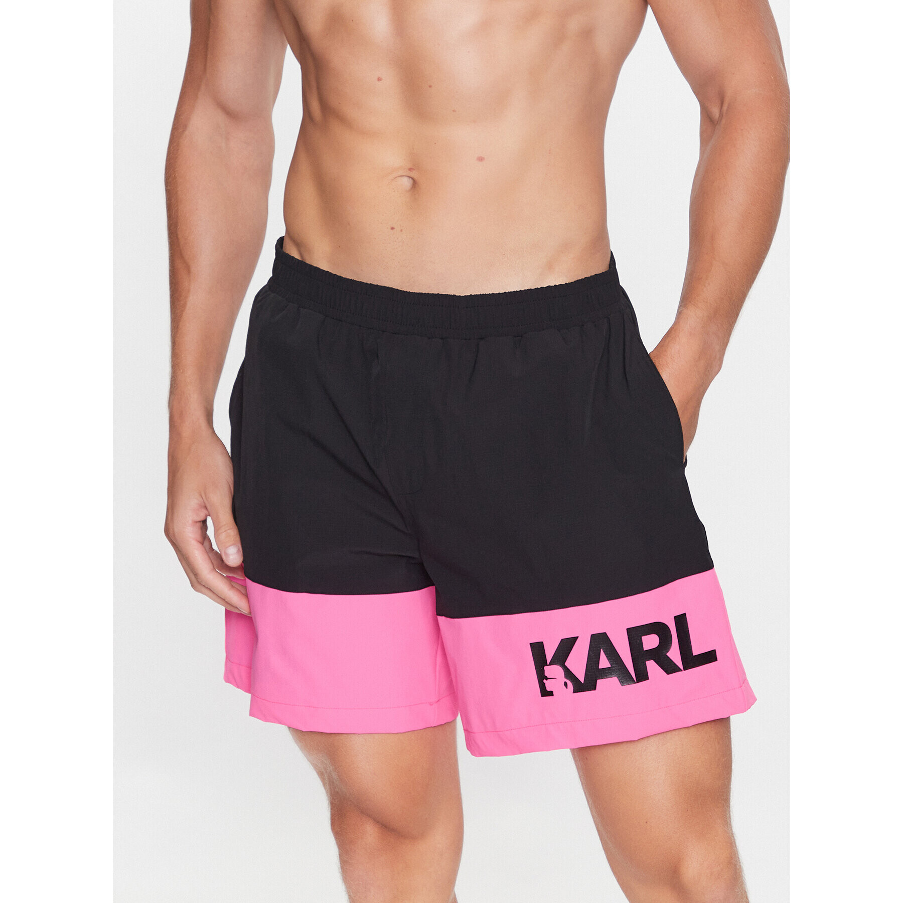 KARL LAGERFELD Plavecké šortky 230M2206 Čierna Regular Fit - Pepit.sk