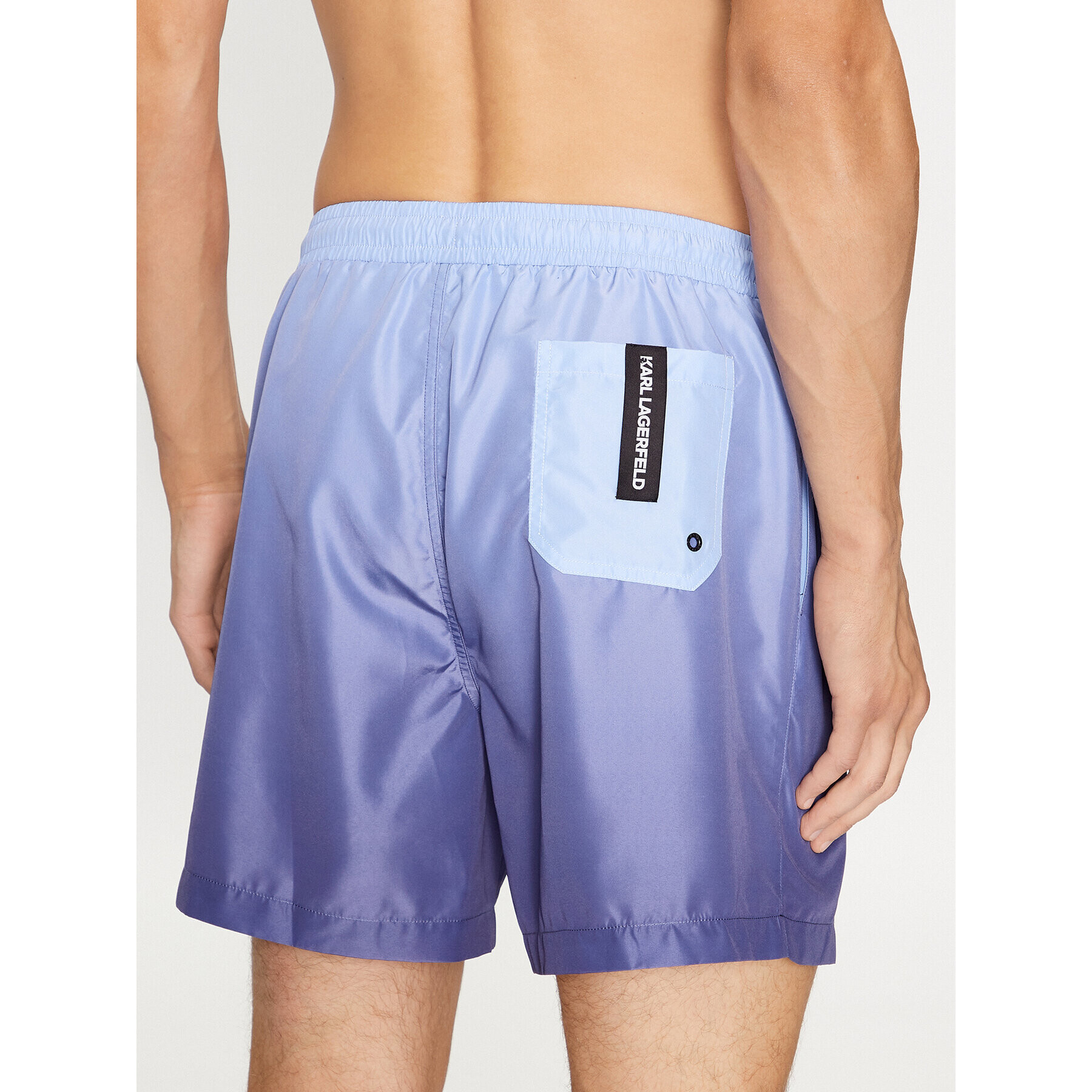 KARL LAGERFELD Plážové šortky Karl Logo Medium Boardshorts 235M2202 Modrá Regular Fit - Pepit.sk