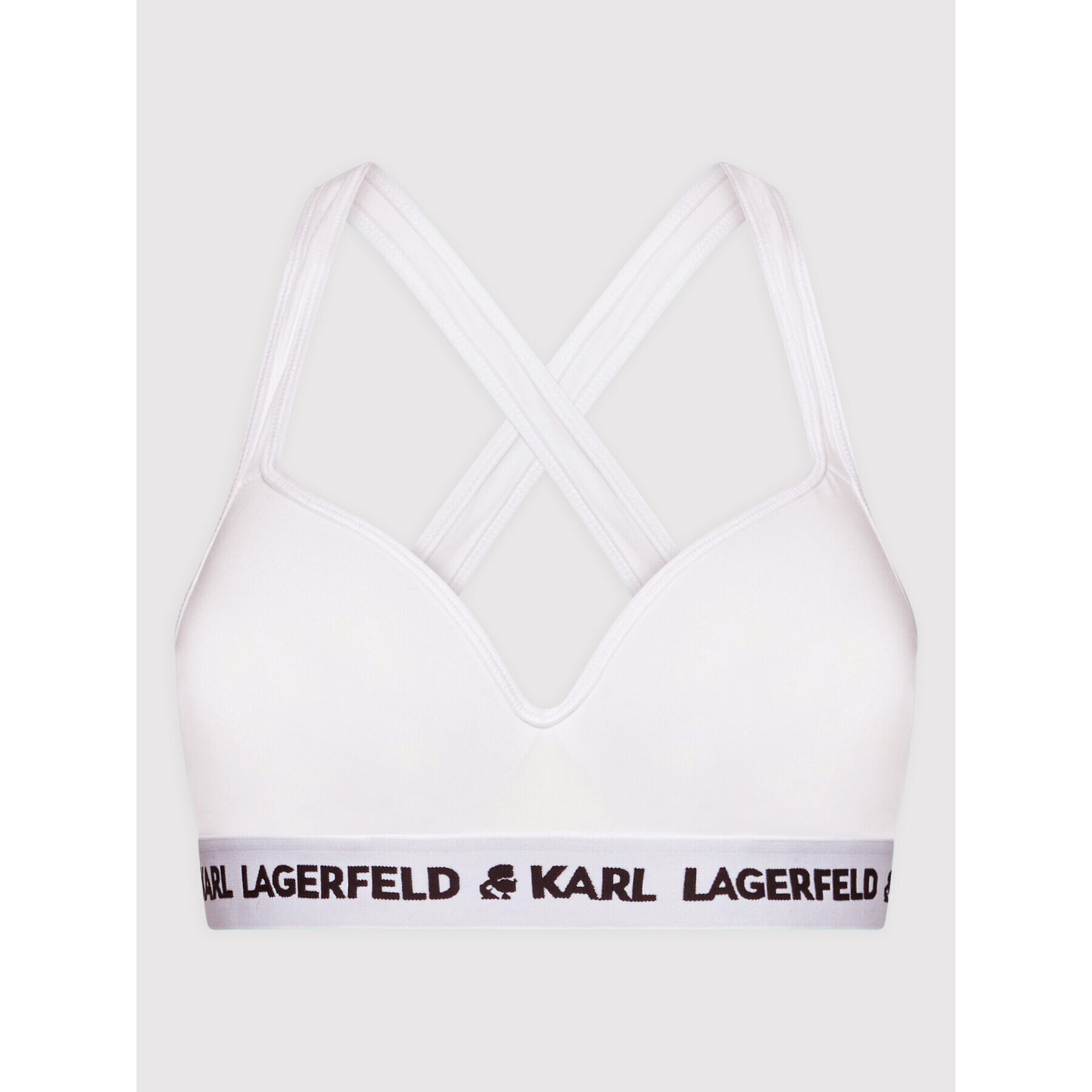 KARL LAGERFELD Podprsenka bez kostíc Logo 211W2109 Biela - Pepit.sk