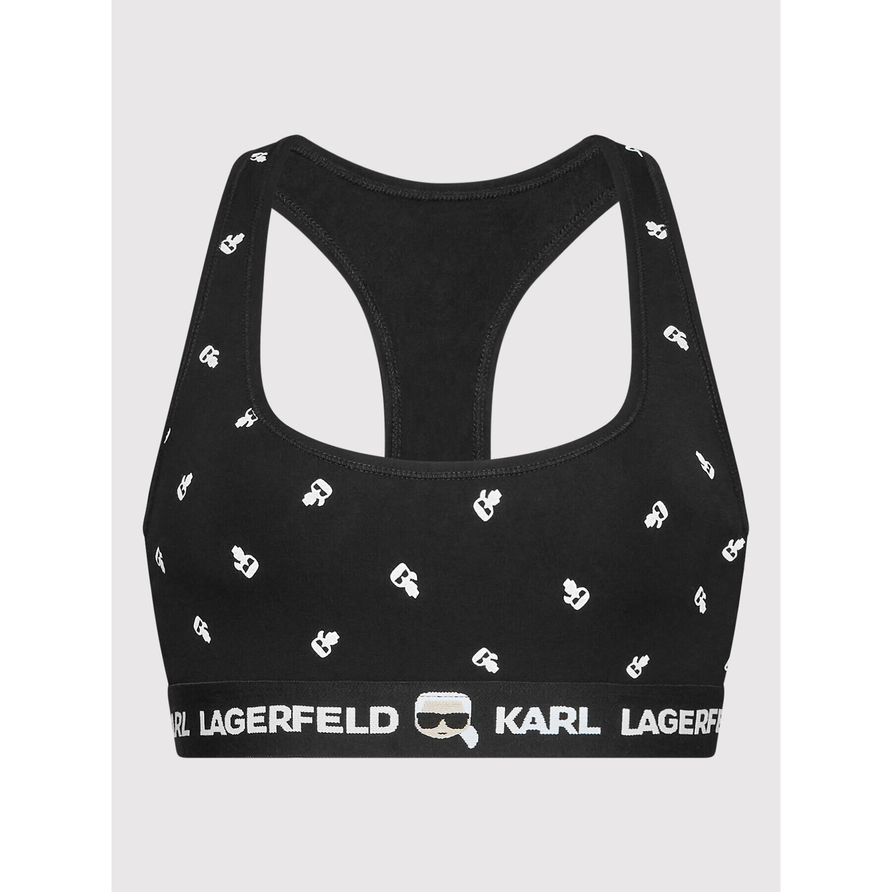 KARL LAGERFELD Podprsenkový top Ikonik Logo 220W2102 Čierna - Pepit.sk