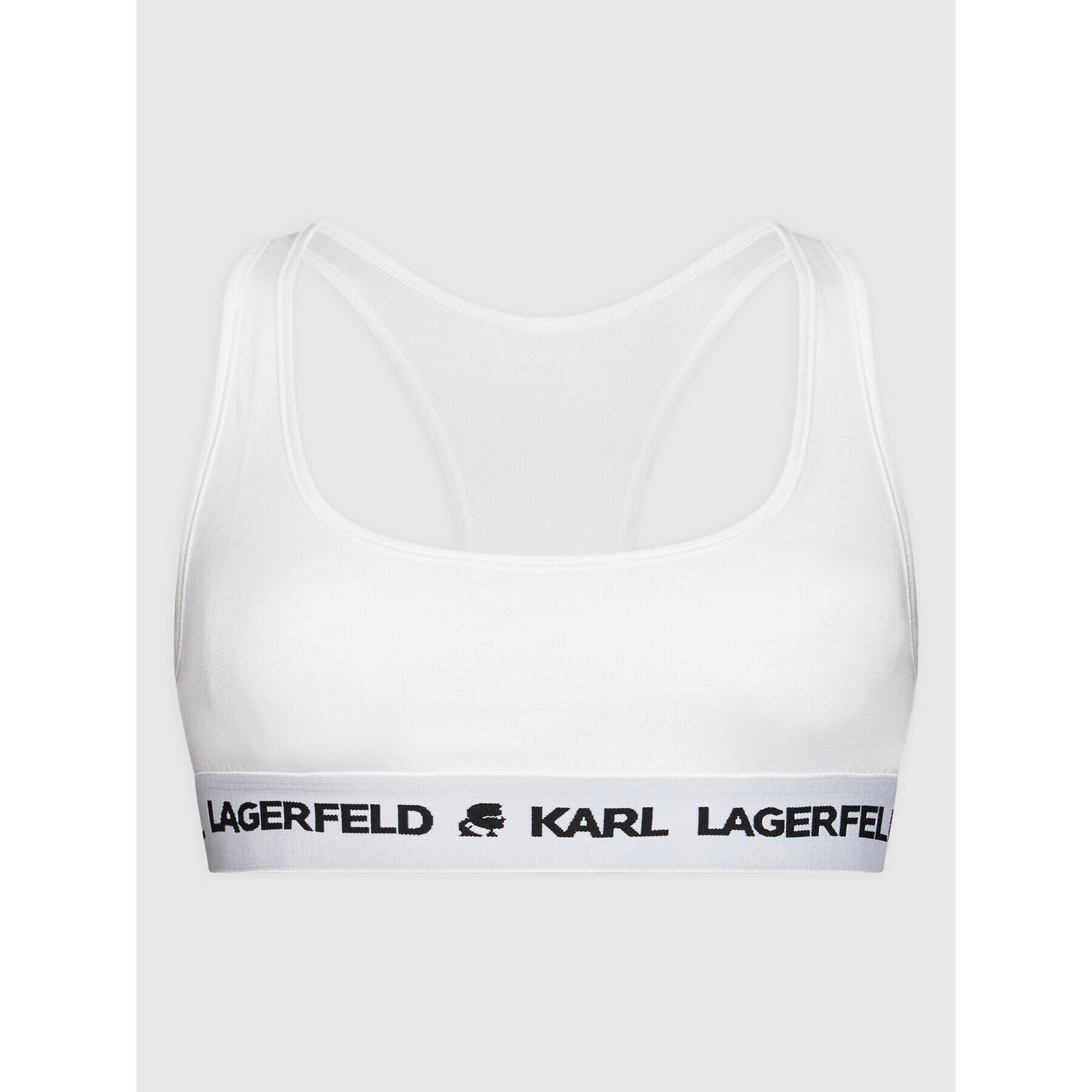 KARL LAGERFELD Podprsenkový top Logo 211W2102 Biela - Pepit.sk