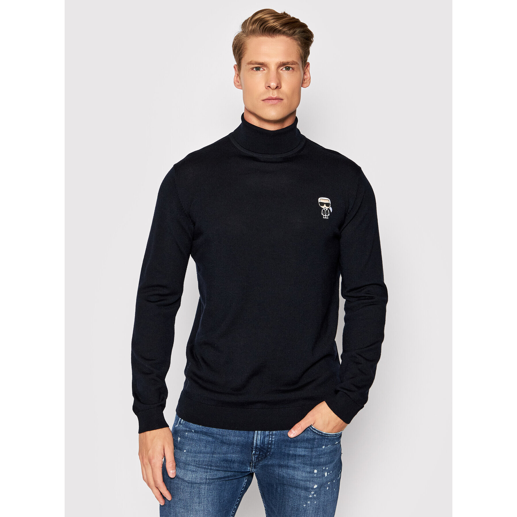 KARL LAGERFELD Rolák Knit 655014 512399 Tmavomodrá Regular Fit - Pepit.sk