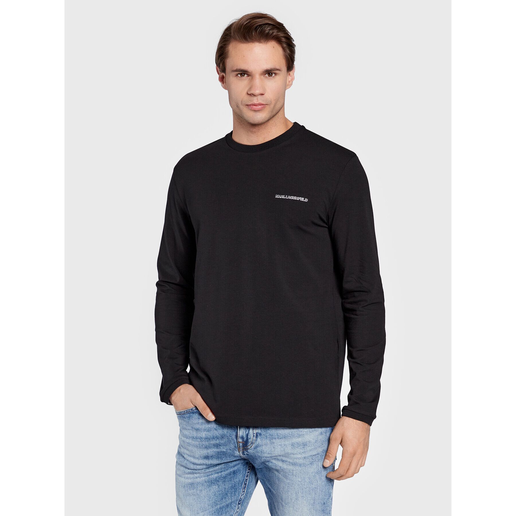 KARL LAGERFELD S dlhými rukávmi 755021 524221 Čierna Regular Fit - Pepit.sk