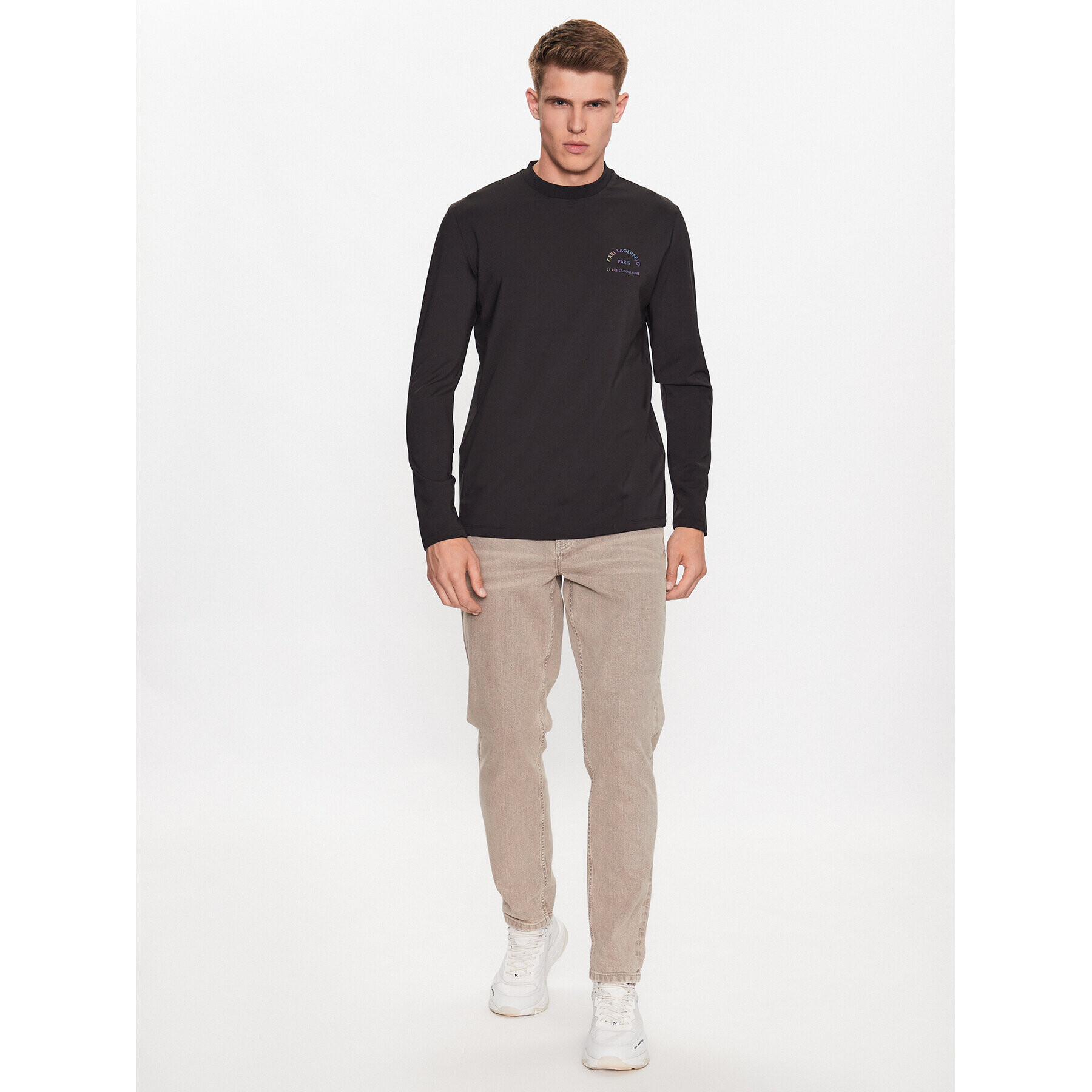 KARL LAGERFELD S dlhými rukávmi 755063 533233 Čierna Regular Fit - Pepit.sk