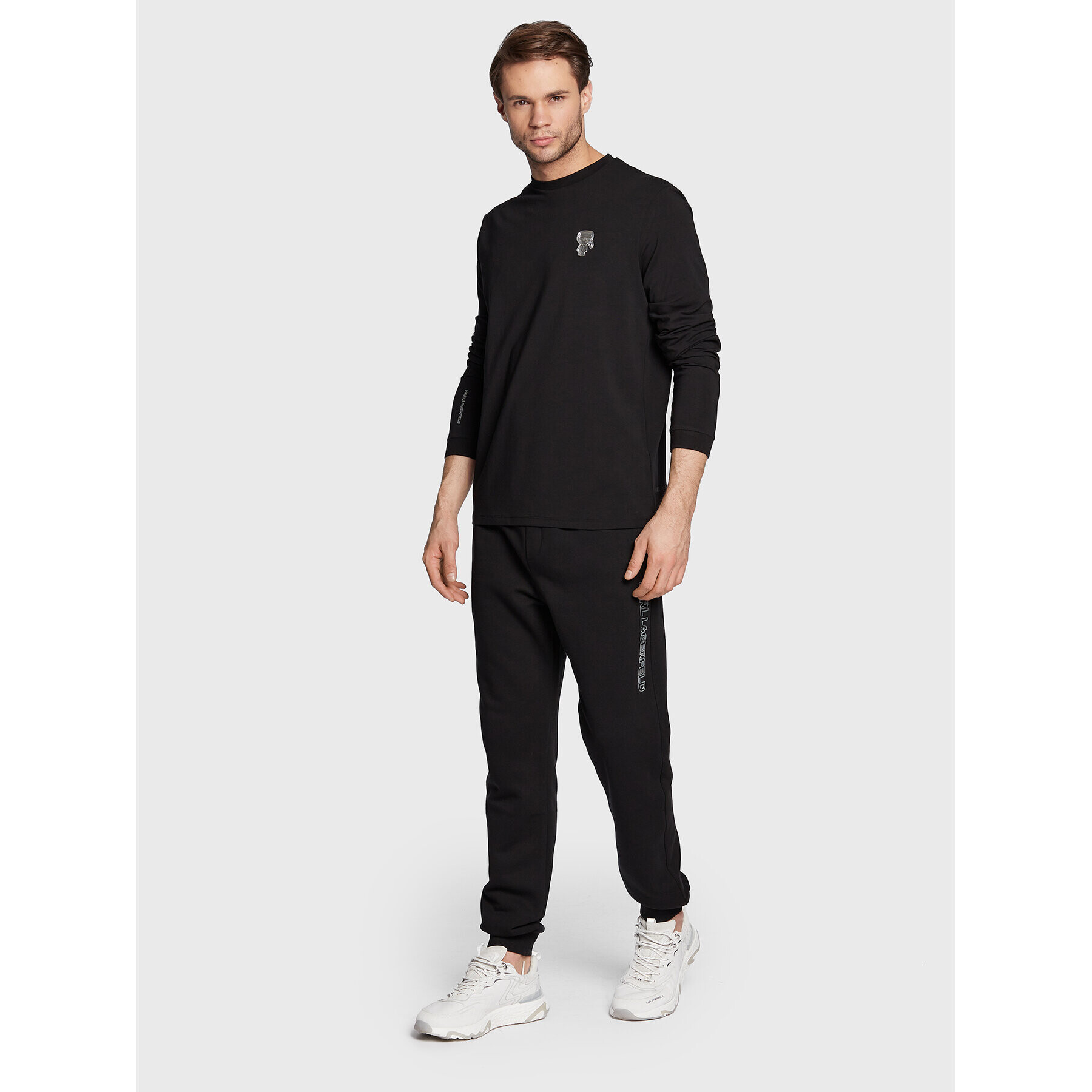 KARL LAGERFELD S dlhými rukávmi 755424 524221 Čierna Regular Fit - Pepit.sk