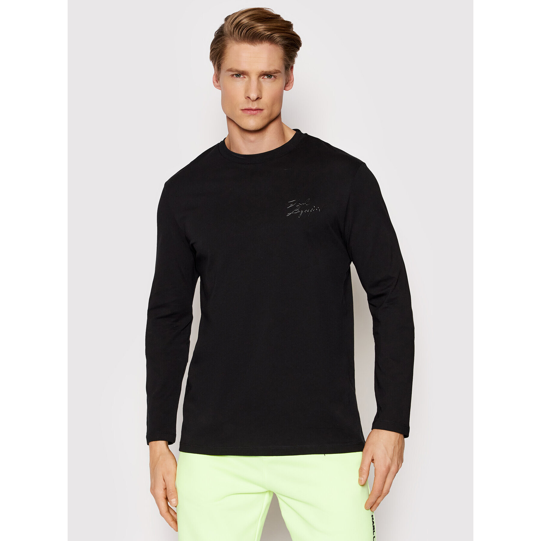 KARL LAGERFELD S dlhými rukávmi Crewneck 755403 521224 Čierna Regular Fit - Pepit.sk