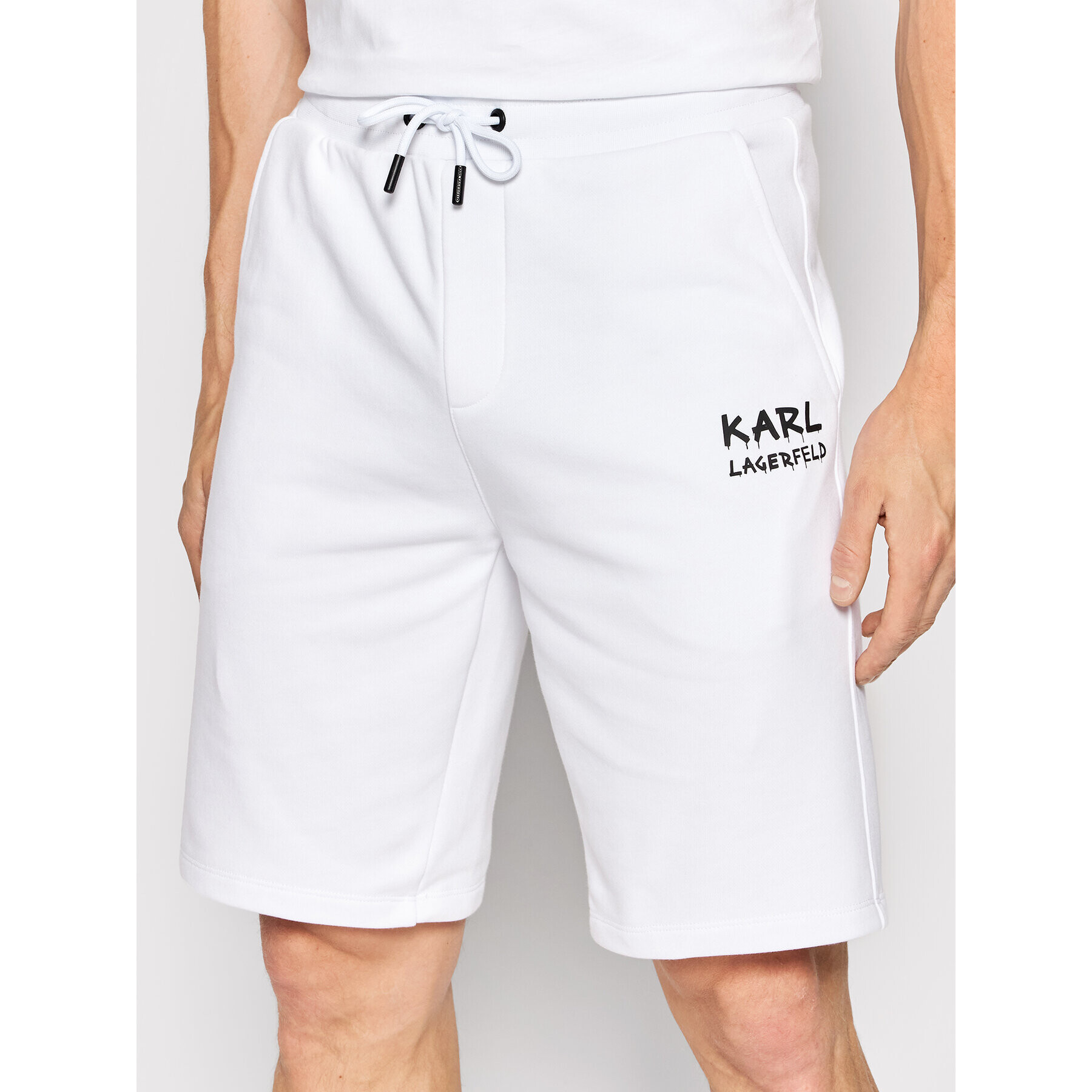 KARL LAGERFELD Športové kraťasy Sweat 705047 521900 Biela Regular Fit - Pepit.sk