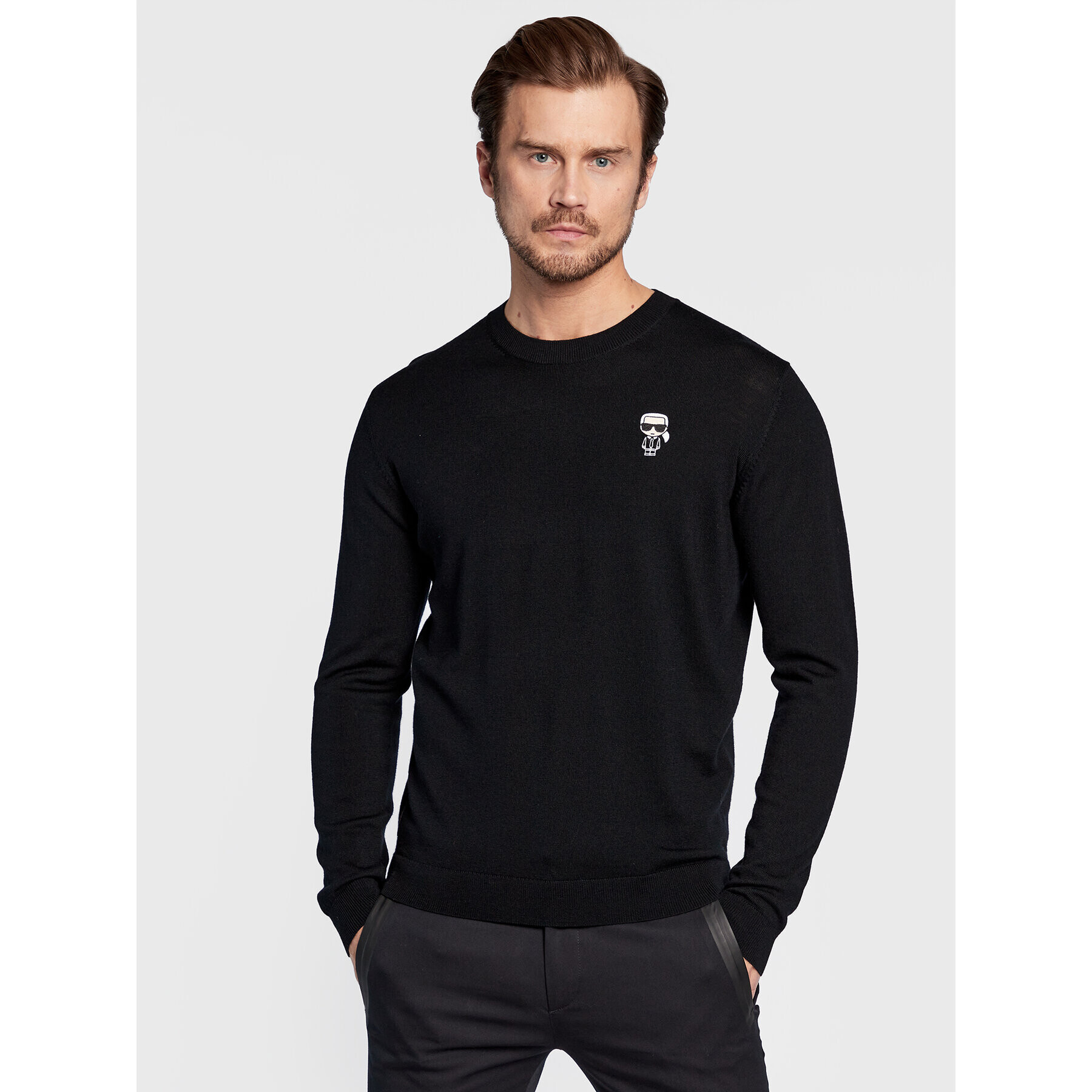 KARL LAGERFELD Sveter 655013 524399 Čierna Regular Fit - Pepit.sk