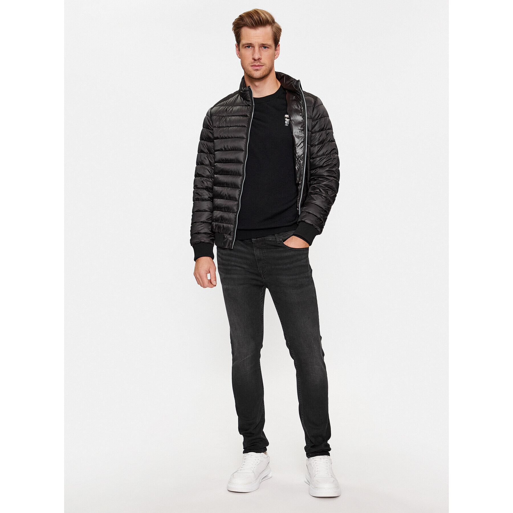 KARL LAGERFELD Sveter 655013 534399 Čierna Regular Fit - Pepit.sk