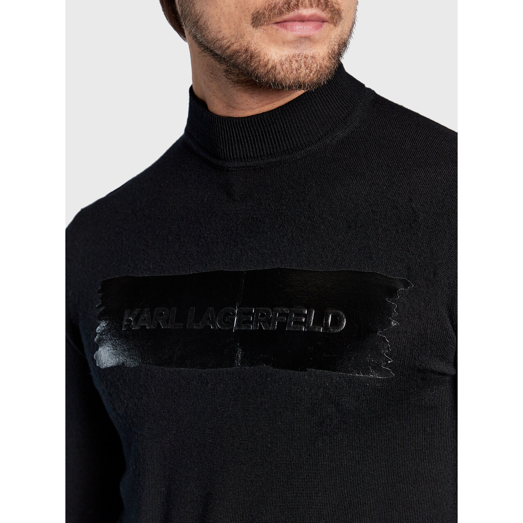 KARL LAGERFELD Sveter 655017 524399 Čierna Regular Fit - Pepit.sk