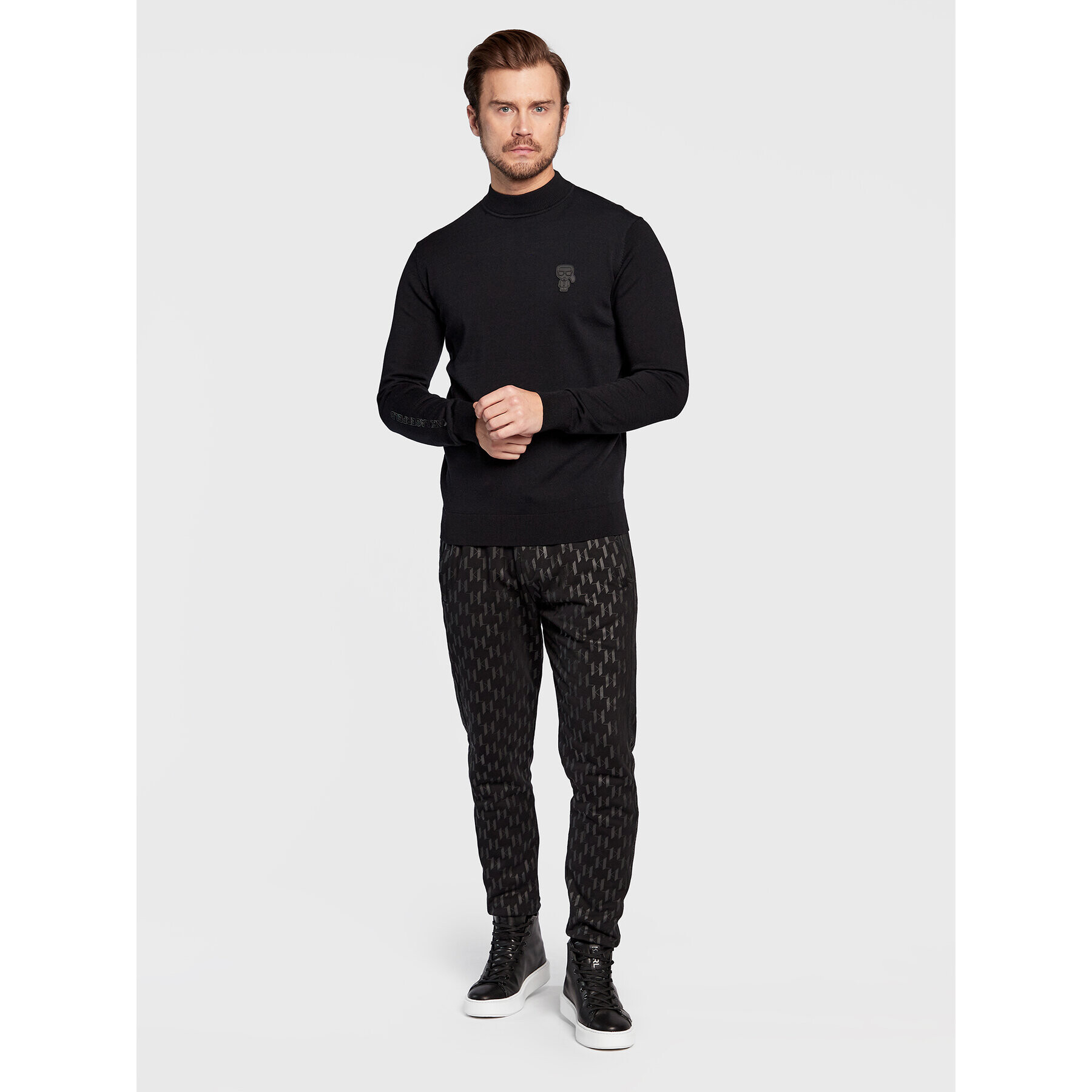 KARL LAGERFELD Sveter 655031 524304 Čierna Slim Fit - Pepit.sk