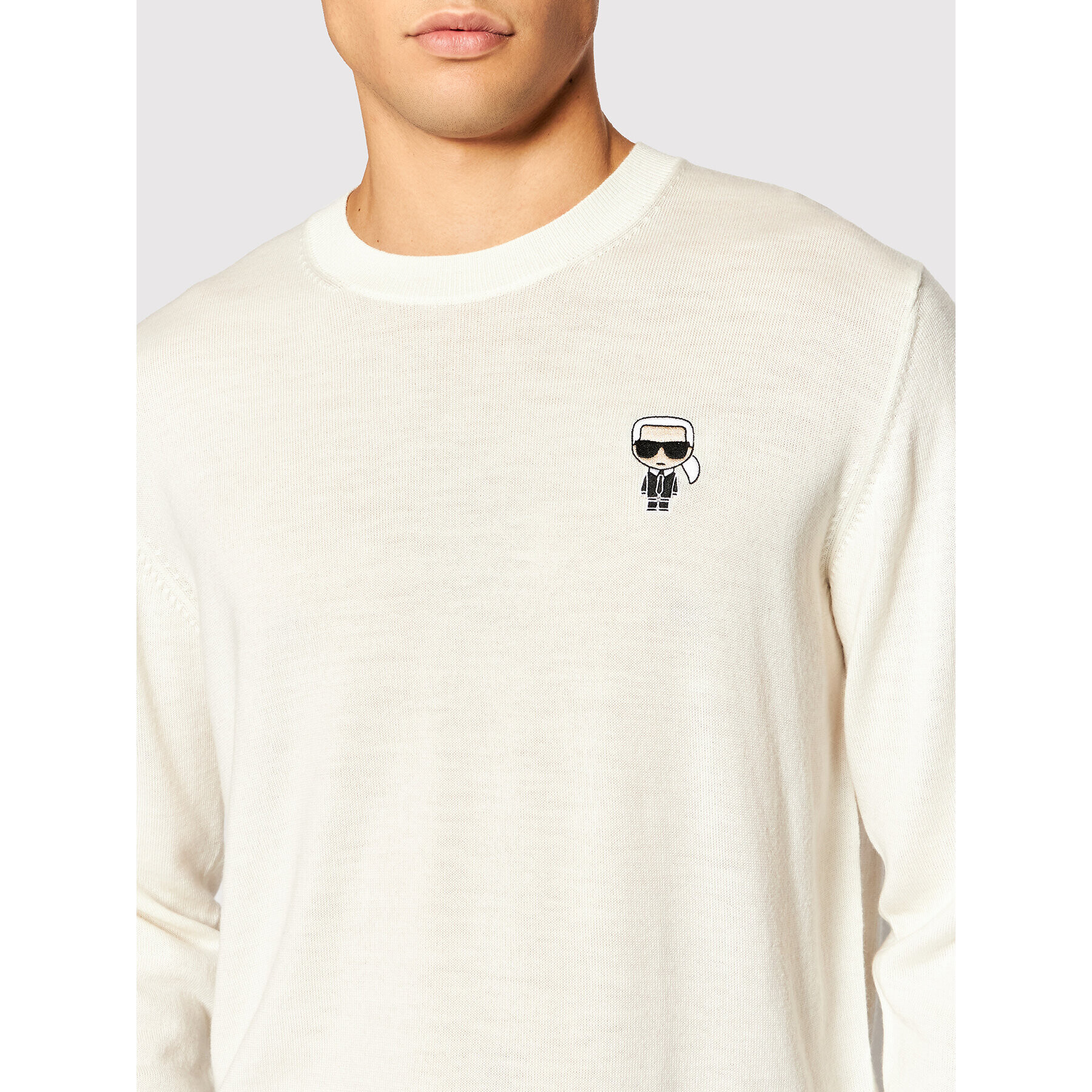 KARL LAGERFELD Sveter Knit Crewneck 655013 512399 Béžová Regular Fit - Pepit.sk