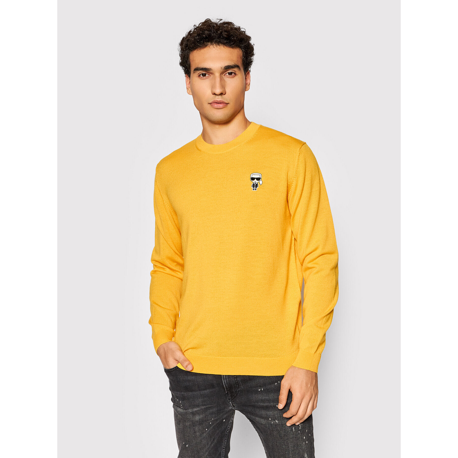 KARL LAGERFELD Sveter Knit Crewneck 655013 512399 Žltá Regular Fit - Pepit.sk