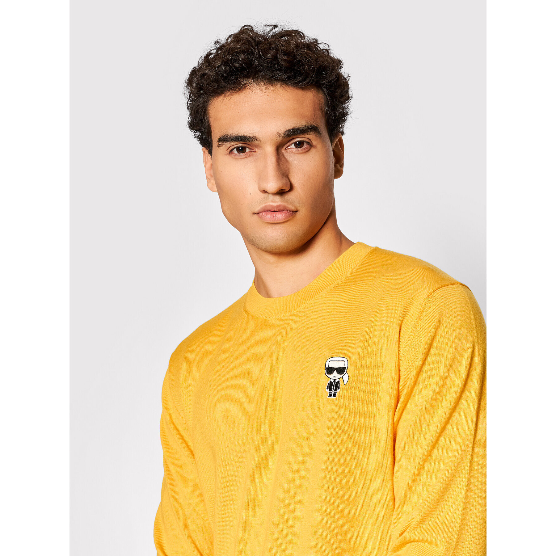 KARL LAGERFELD Sveter Knit Crewneck 655013 512399 Žltá Regular Fit - Pepit.sk