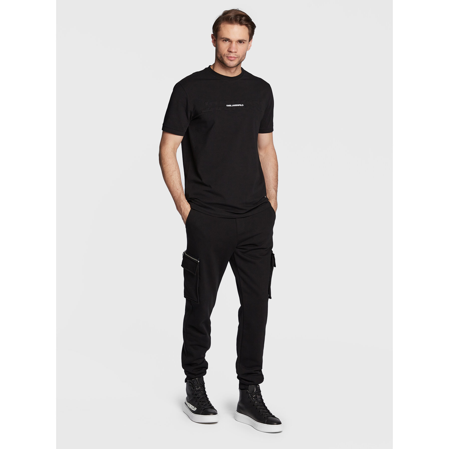 KARL LAGERFELD Tričko 755022 524221 Čierna Regular Fit - Pepit.sk