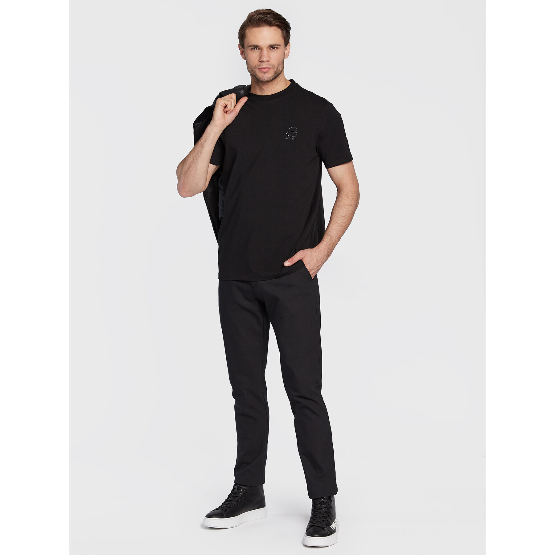 KARL LAGERFELD Tričko 755024 524221 Čierna Regular Fit - Pepit.sk