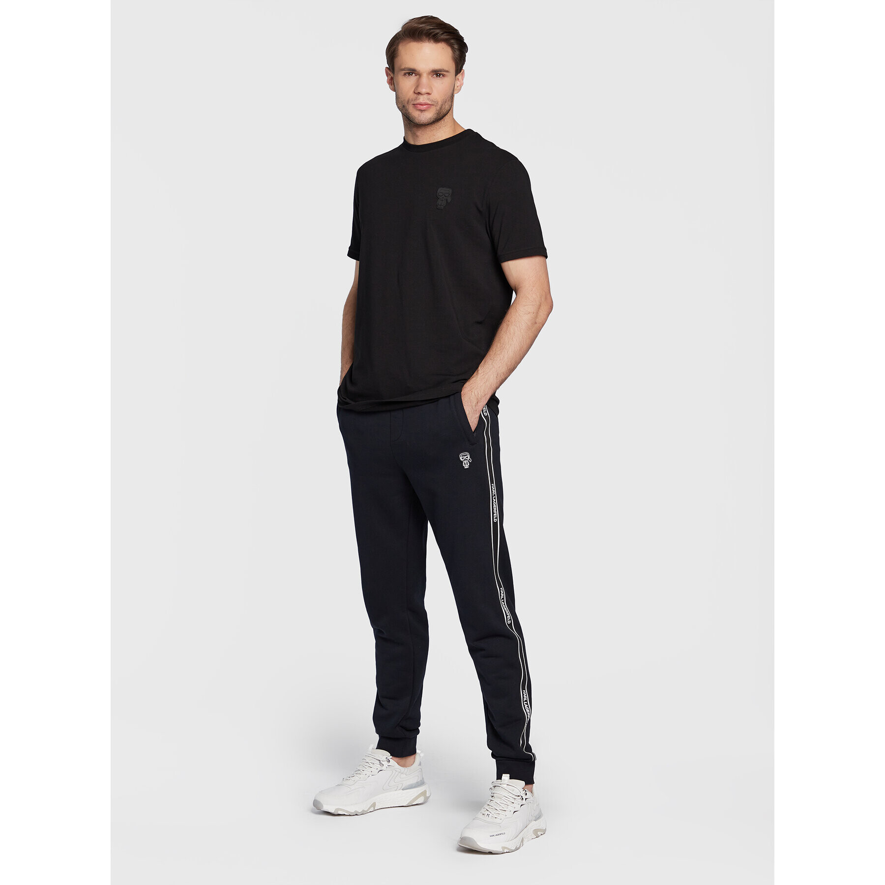 KARL LAGERFELD Tričko 755026 524221 Čierna Regular Fit - Pepit.sk