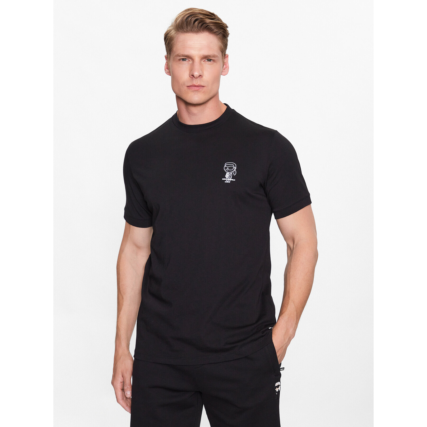 KARL LAGERFELD Tričko 755029 532224 Čierna Regular Fit - Pepit.sk