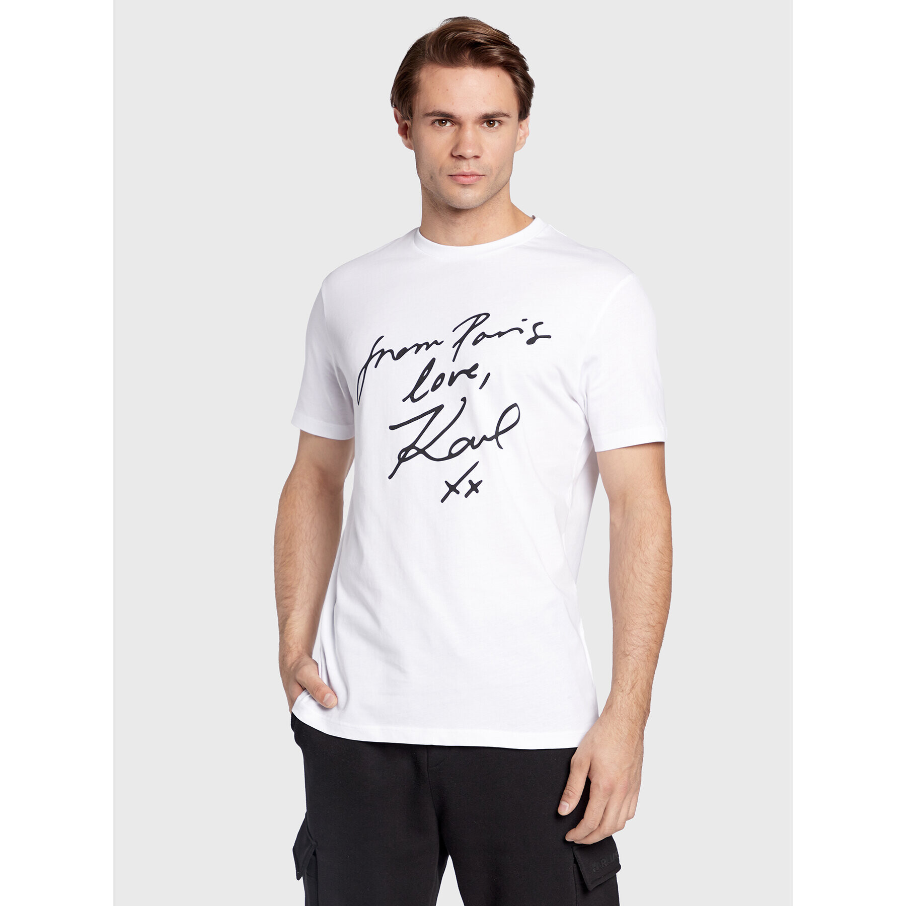 KARL LAGERFELD Tričko 755046 524224 Biela Regular Fit - Pepit.sk