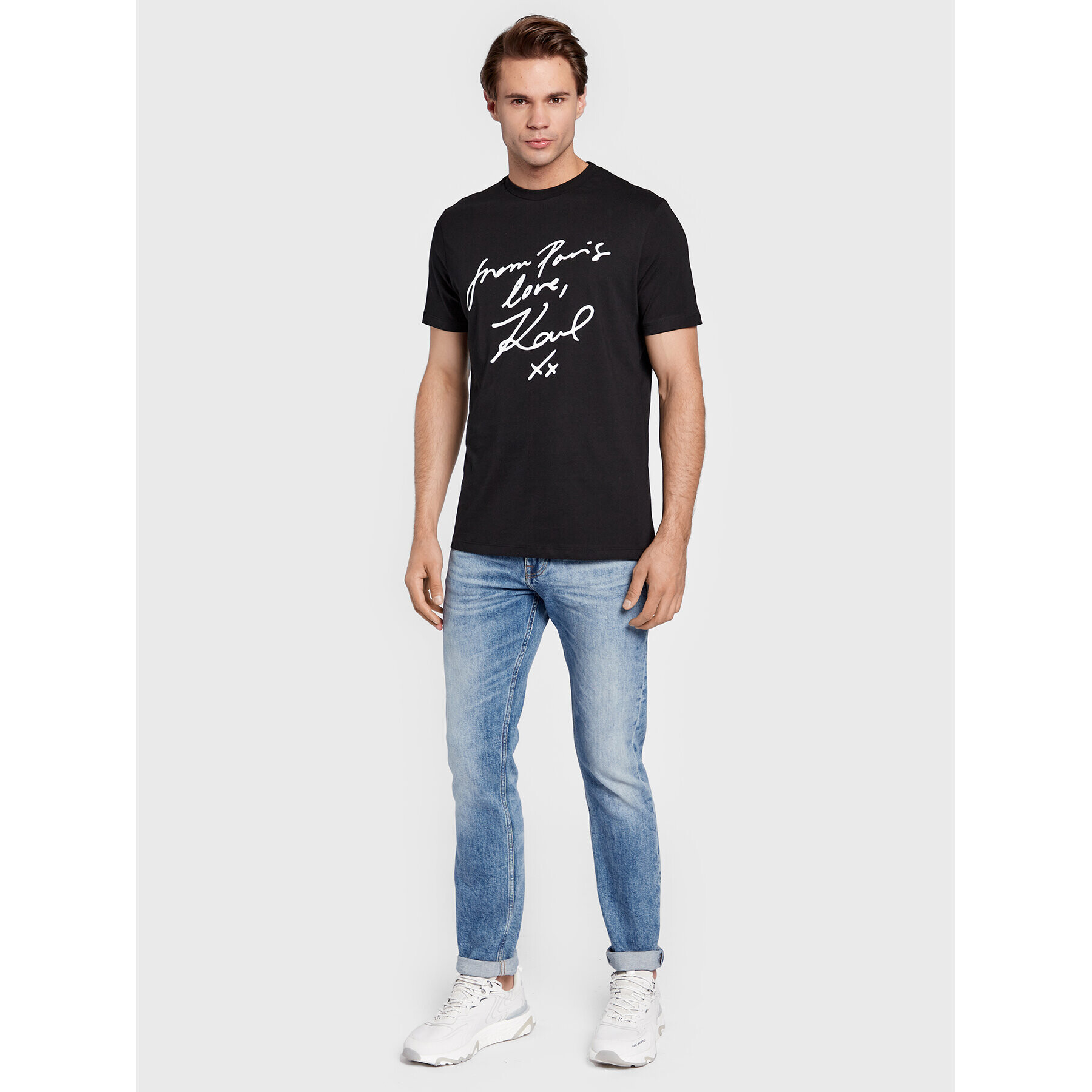 KARL LAGERFELD Tričko 755046 524224 Čierna Regular Fit - Pepit.sk