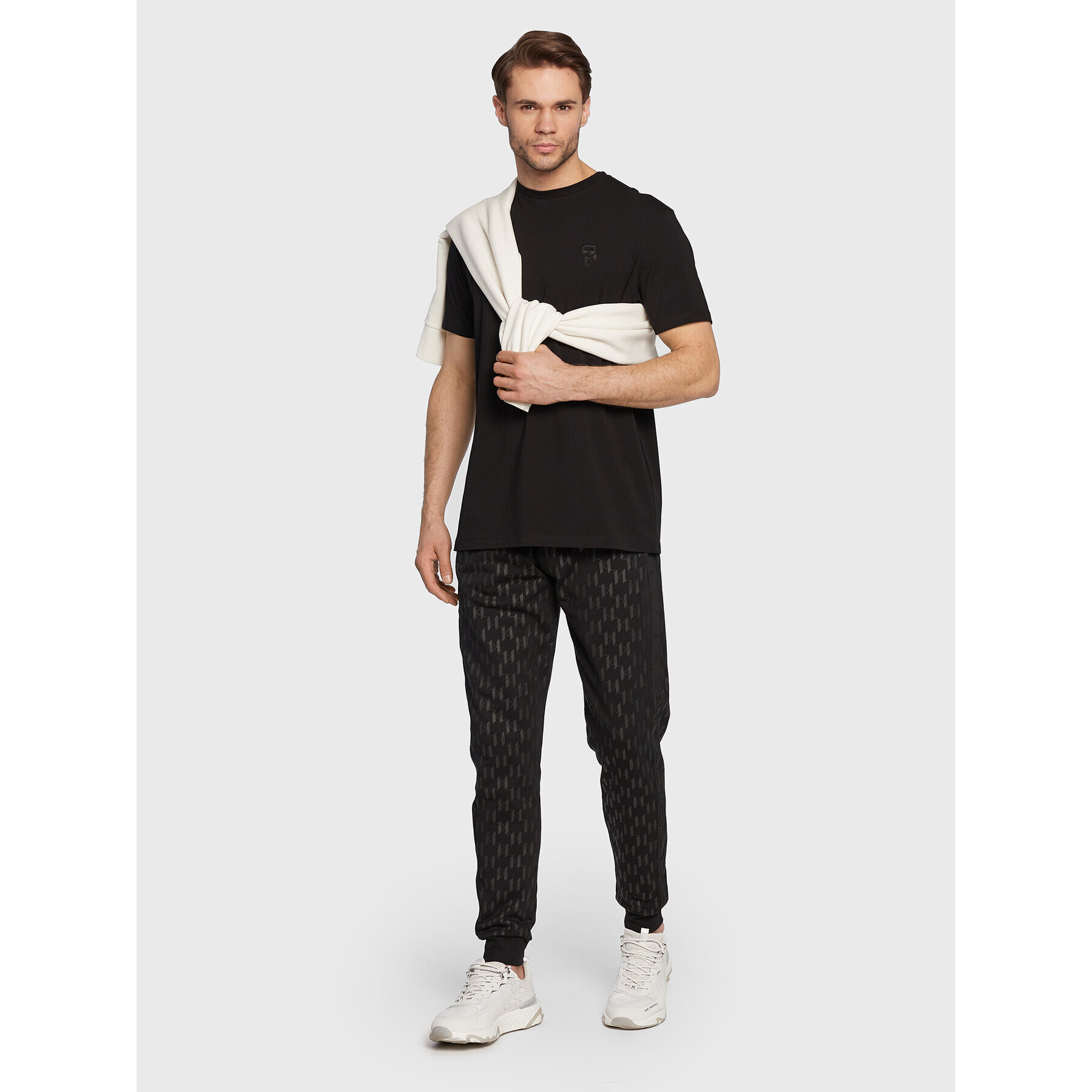 KARL LAGERFELD Tričko 755055 524221 Čierna Regular Fit - Pepit.sk