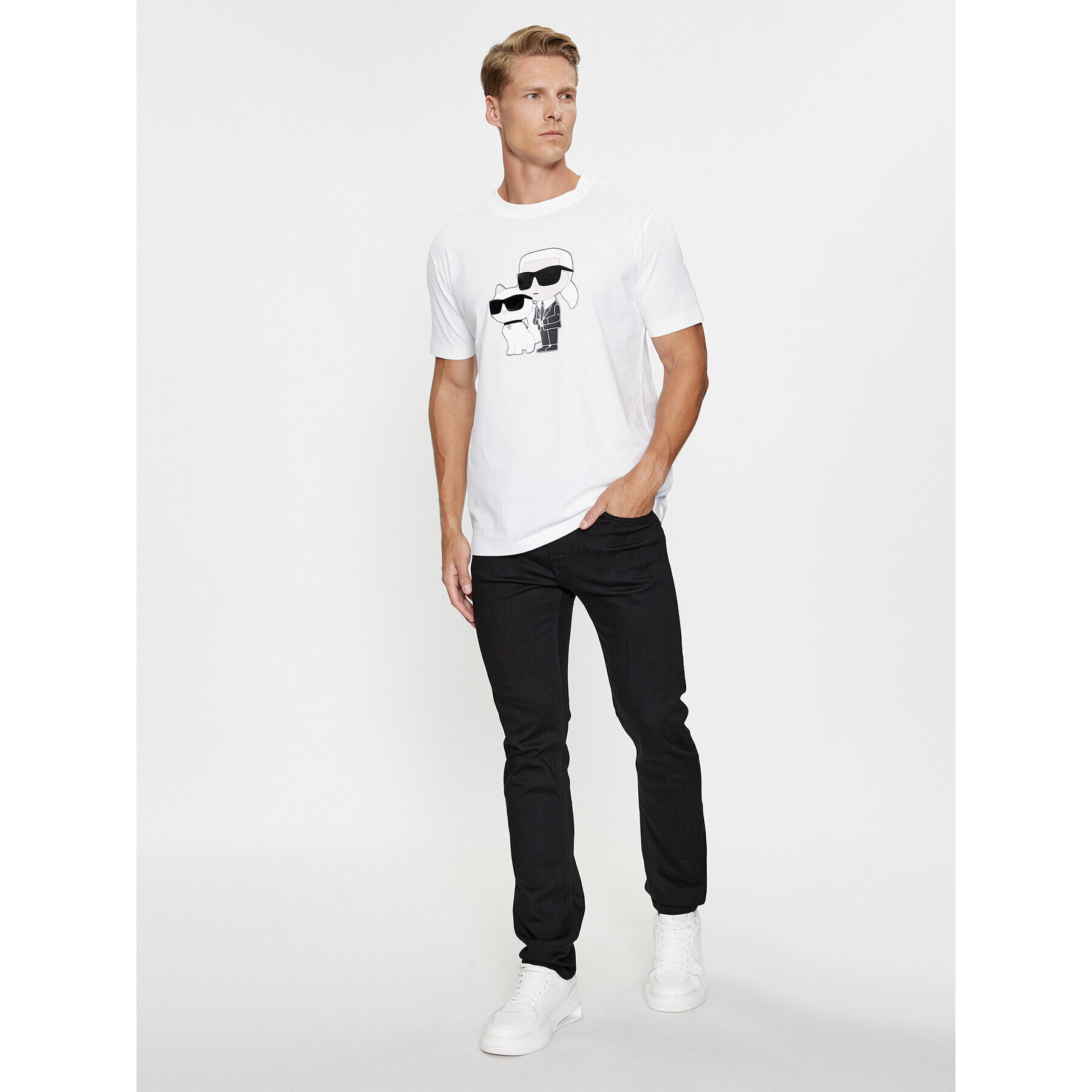 KARL LAGERFELD Tričko 755061 534241 Biela Regular Fit - Pepit.sk