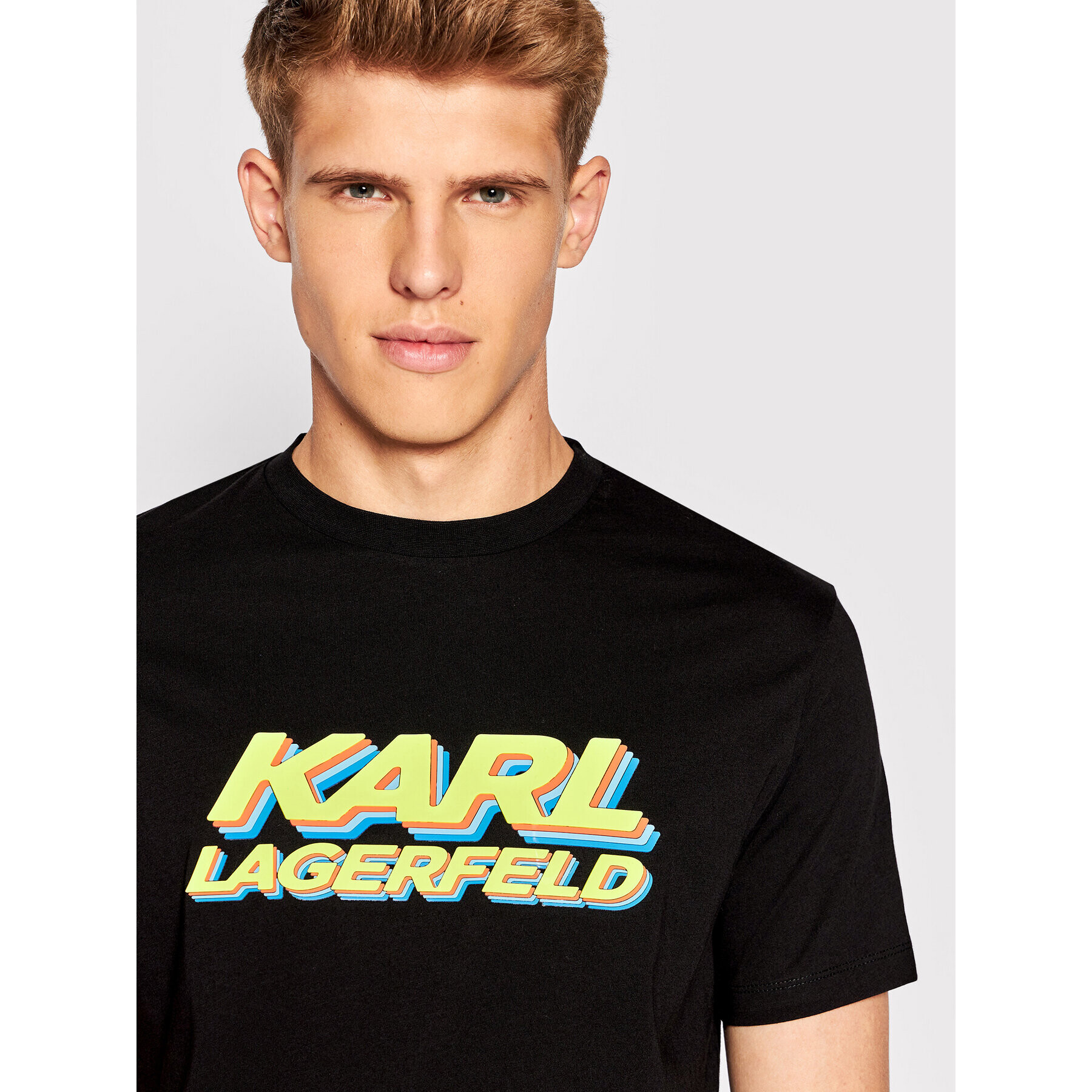 KARL LAGERFELD Tričko 755080 523224 Čierna Regular Fit - Pepit.sk