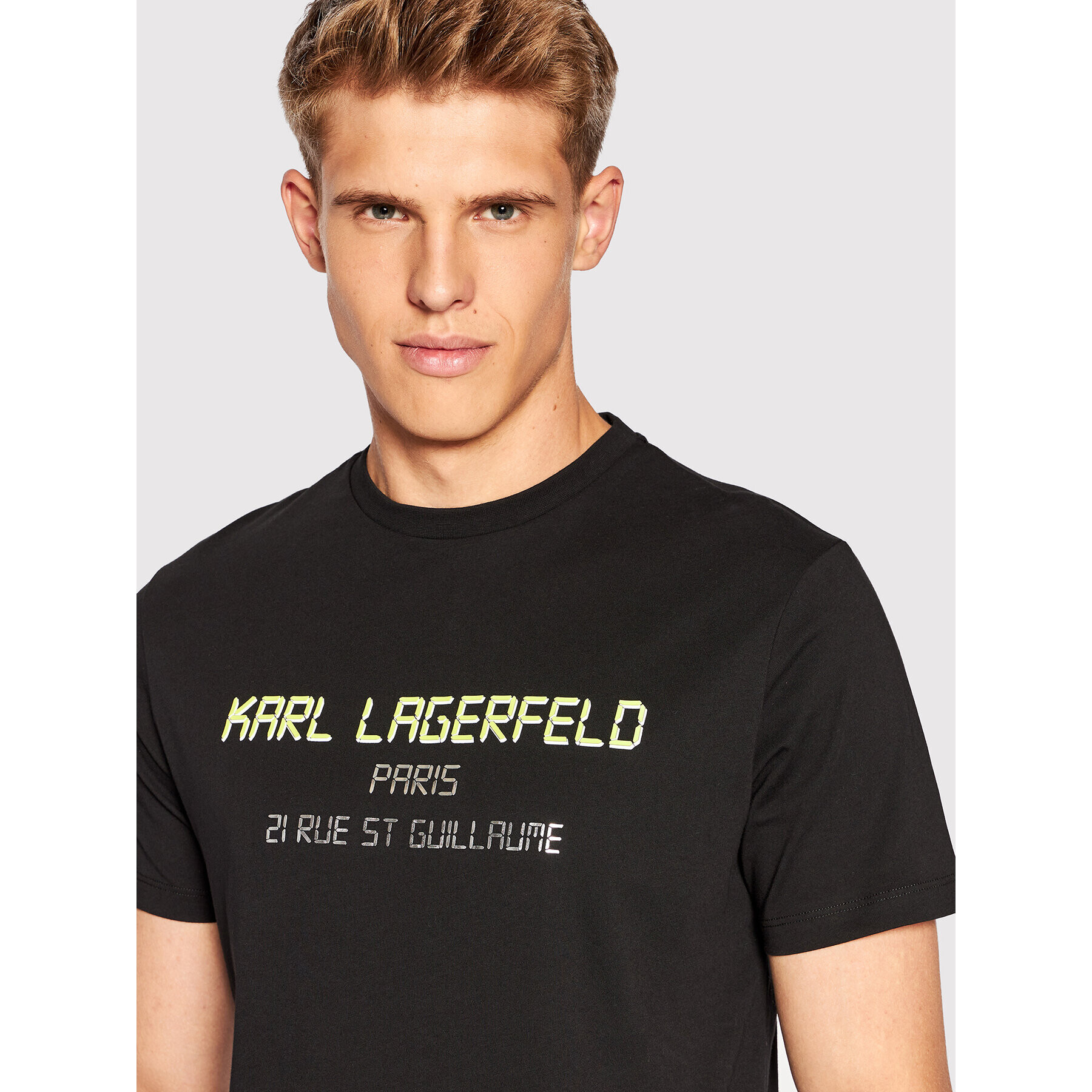 KARL LAGERFELD Tričko 755081 523224 Čierna Regular Fit - Pepit.sk